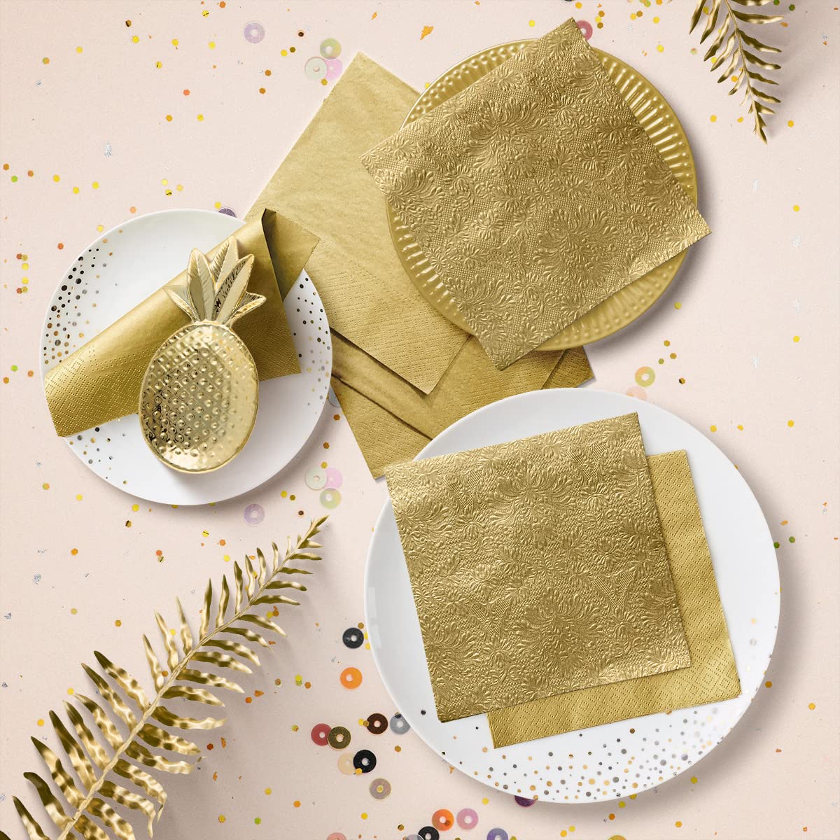 PAW Decor Collection Gold 3-Ply Napkins (33 x 33 cm) – 20 Pieces, FSC & Ecolabel-Certified 12