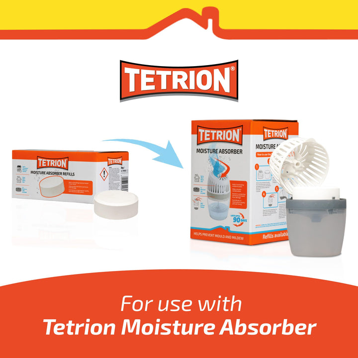 Tetrion Moisture Absorber Refill Pack - 4 Moisture Tabs for Up to 12 Months