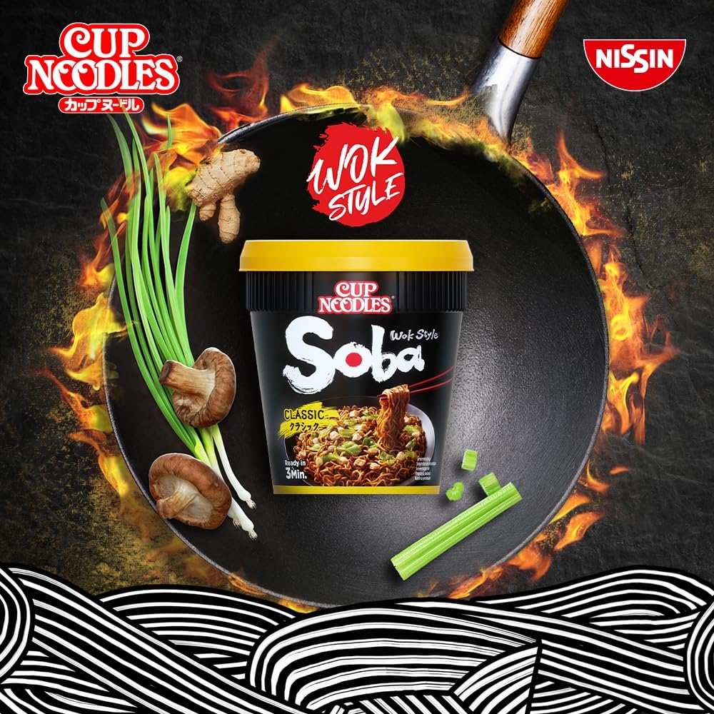 NISSIN Cup Noodles Soba Wok Style Peking Duck Flavoured Instant Noodles, 8 Pack (87g Each) 6