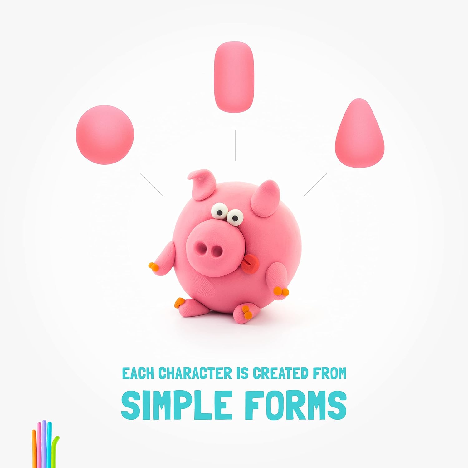 Hey Clay Farm Birds: Duck, Goose, Hen Set - Air Dry Modeling Clay for Kids 3+ 4