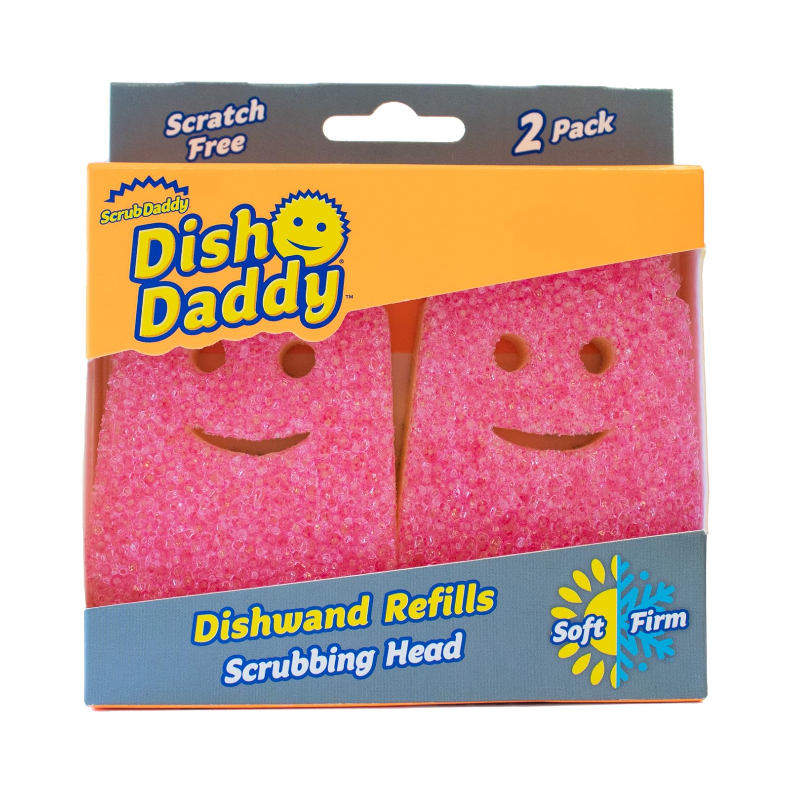 Scrub Daddy Dish Wand Replacement Heads - Soap Dispensing Scrubber Refills | Pink | 2 Pack