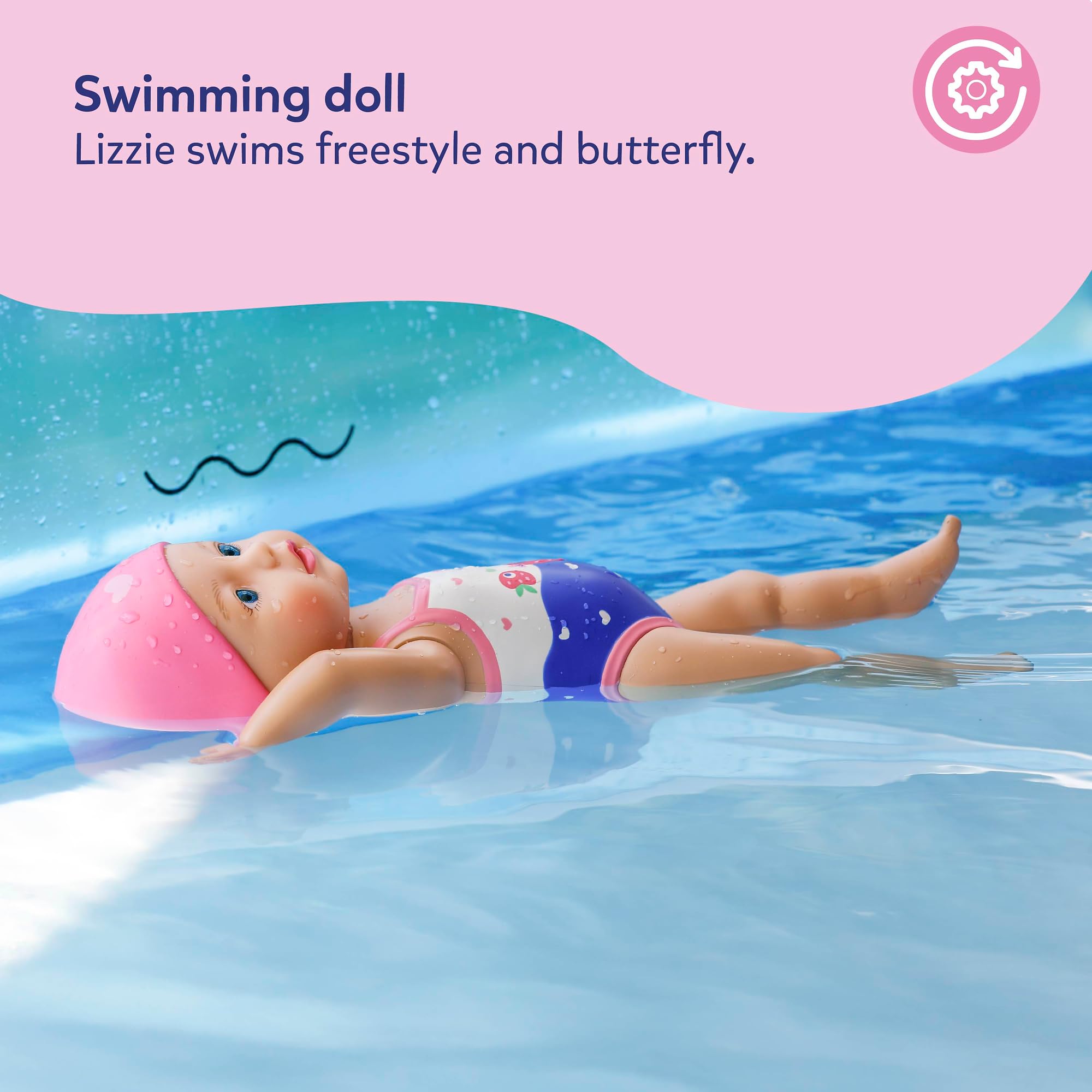 BABY born Swimming Lizzie Doll - 30cm Bath Doll with Wind-up Movement | Ages 1+ 3