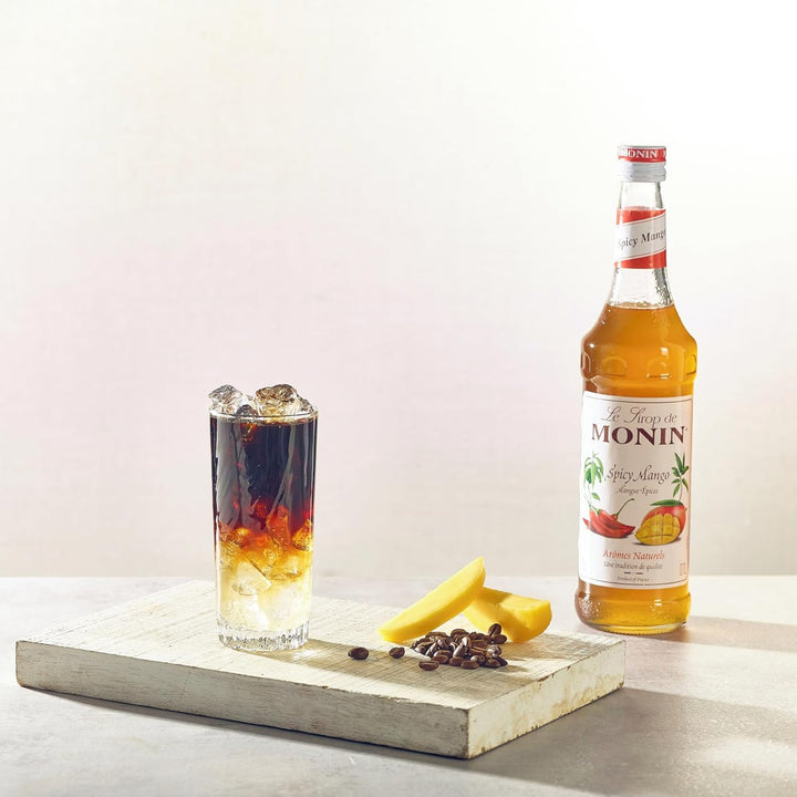 MONIN Spicy Mango Syrup 700ml - Vegan, Halal, Kosher - Cocktail & Mocktail Ingredient