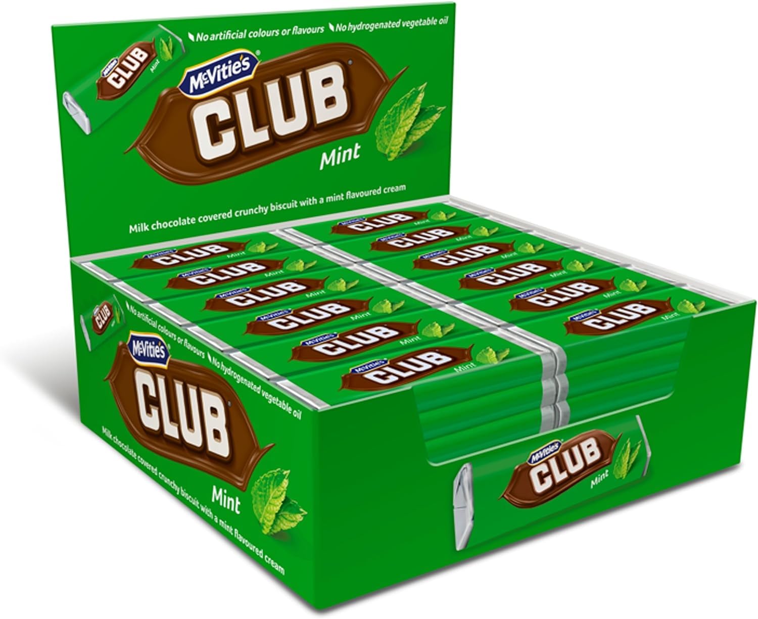 McVitie's Club Mint Biscuit Bars - Mint Cream & Milk Chocolate Coating | 60 Pack of 22g Bars 1