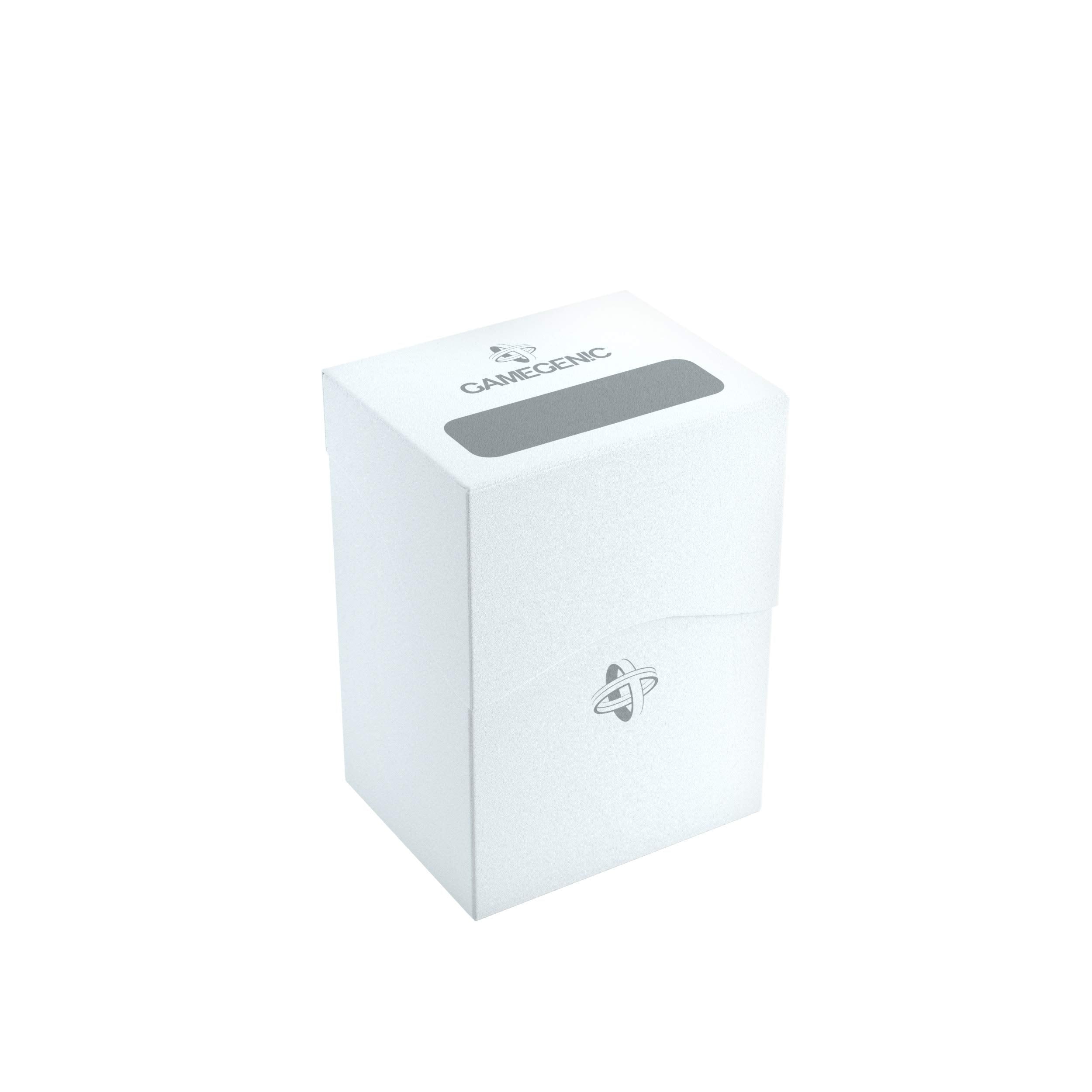 Gamegenic 80-Card Deck Holder - White TCG Box with Cobra Neck Closure for Double-Sleeved Cards