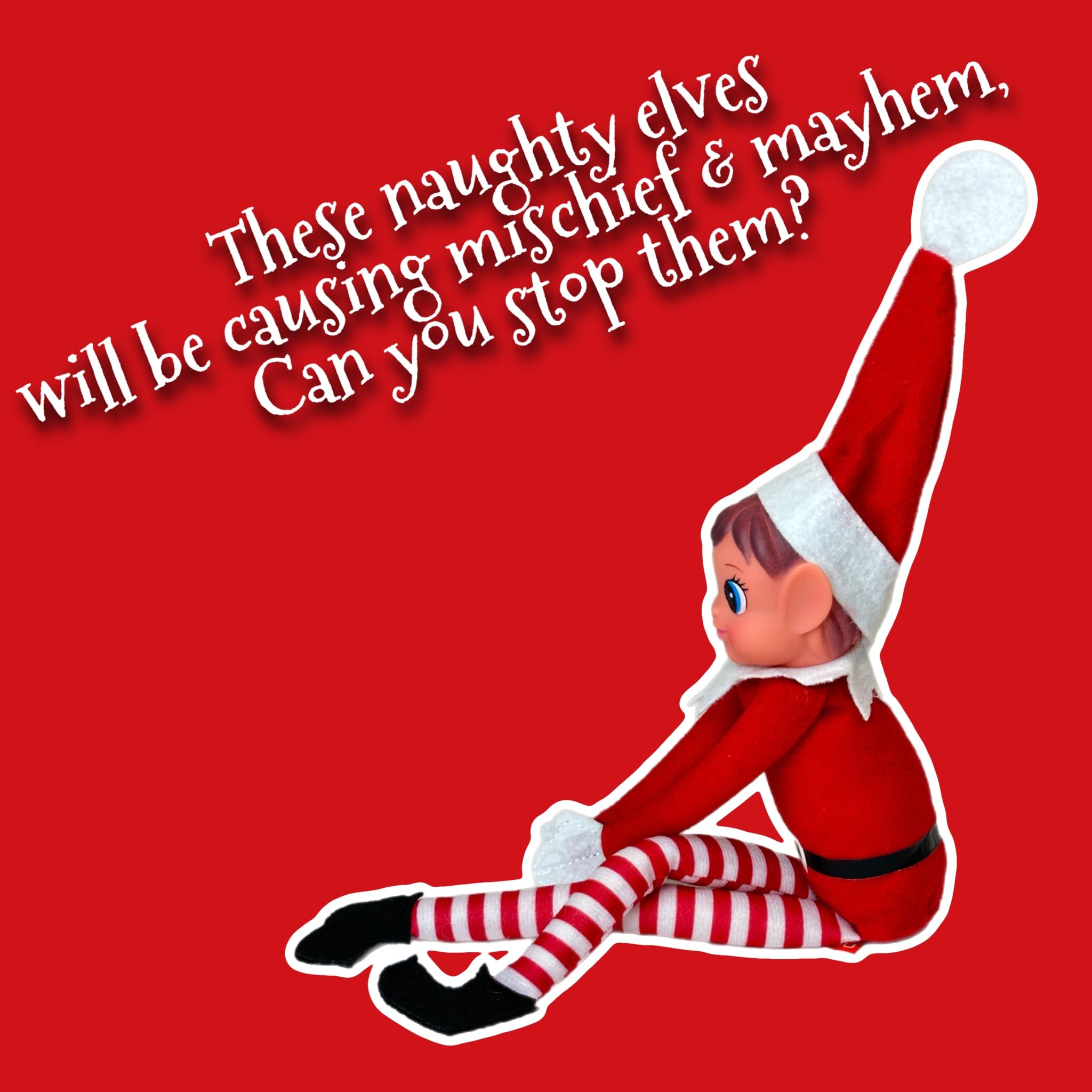 GLOW Elves Behavin' Badly - Elvie (Girl) Soft Body Vinyl Face Christmas Elf Figure 12