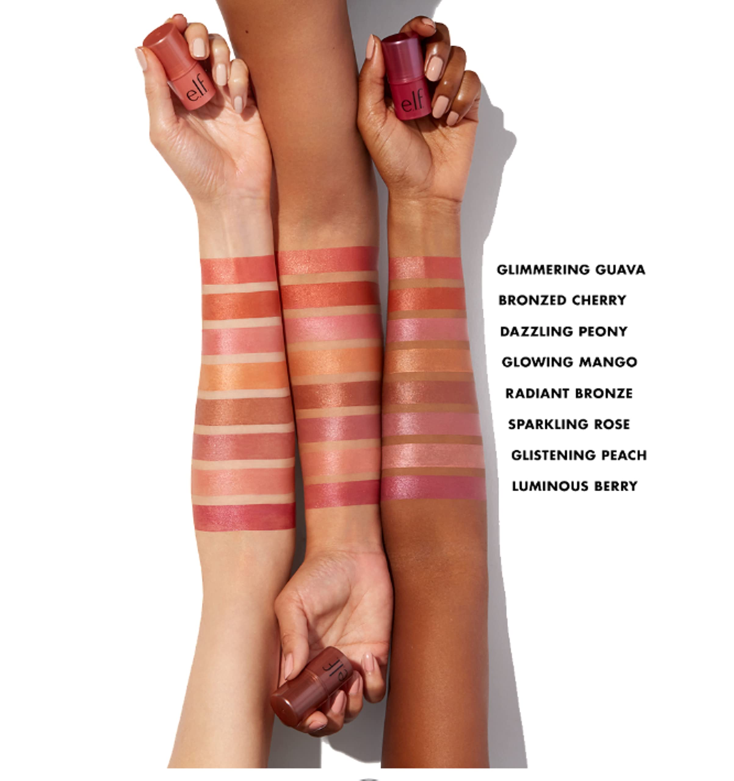 e.l.f. Monochromatic Multi Stick - Cream-to-Powder Color for Eyes, Lips & Cheeks (Glistening Peach) 5