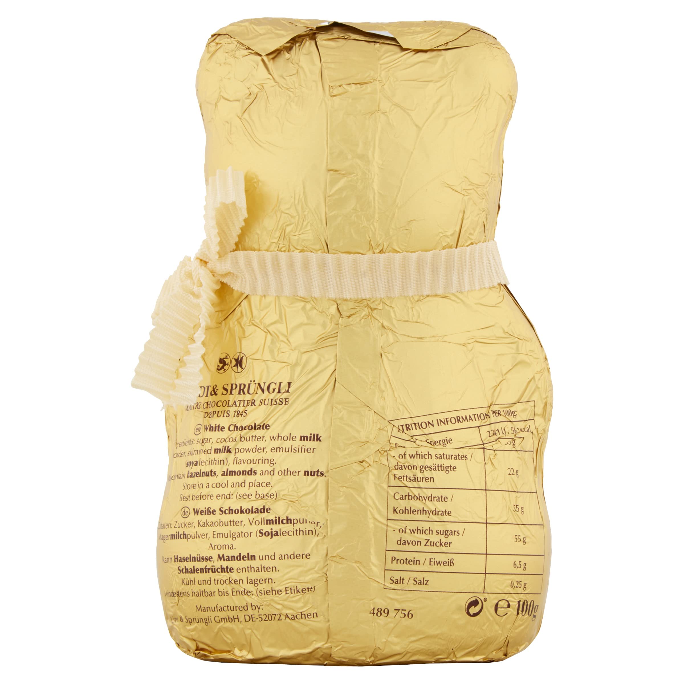 Lindt Teddy Christmas White Chocolate – 100g – Festive Gold Foil Gift 3