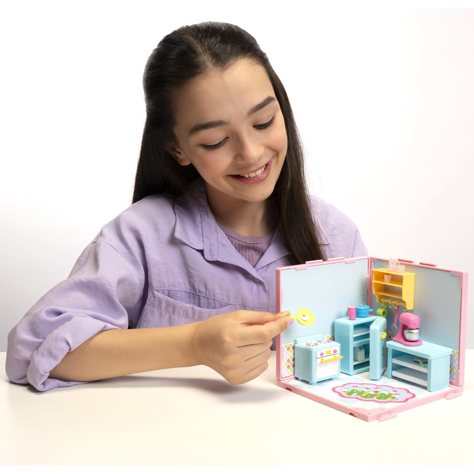 Goliath Suite Spaces - Kitchen Set | Modular Playroom for 3-4" Dolls, 20-Piece Buildable Set 2