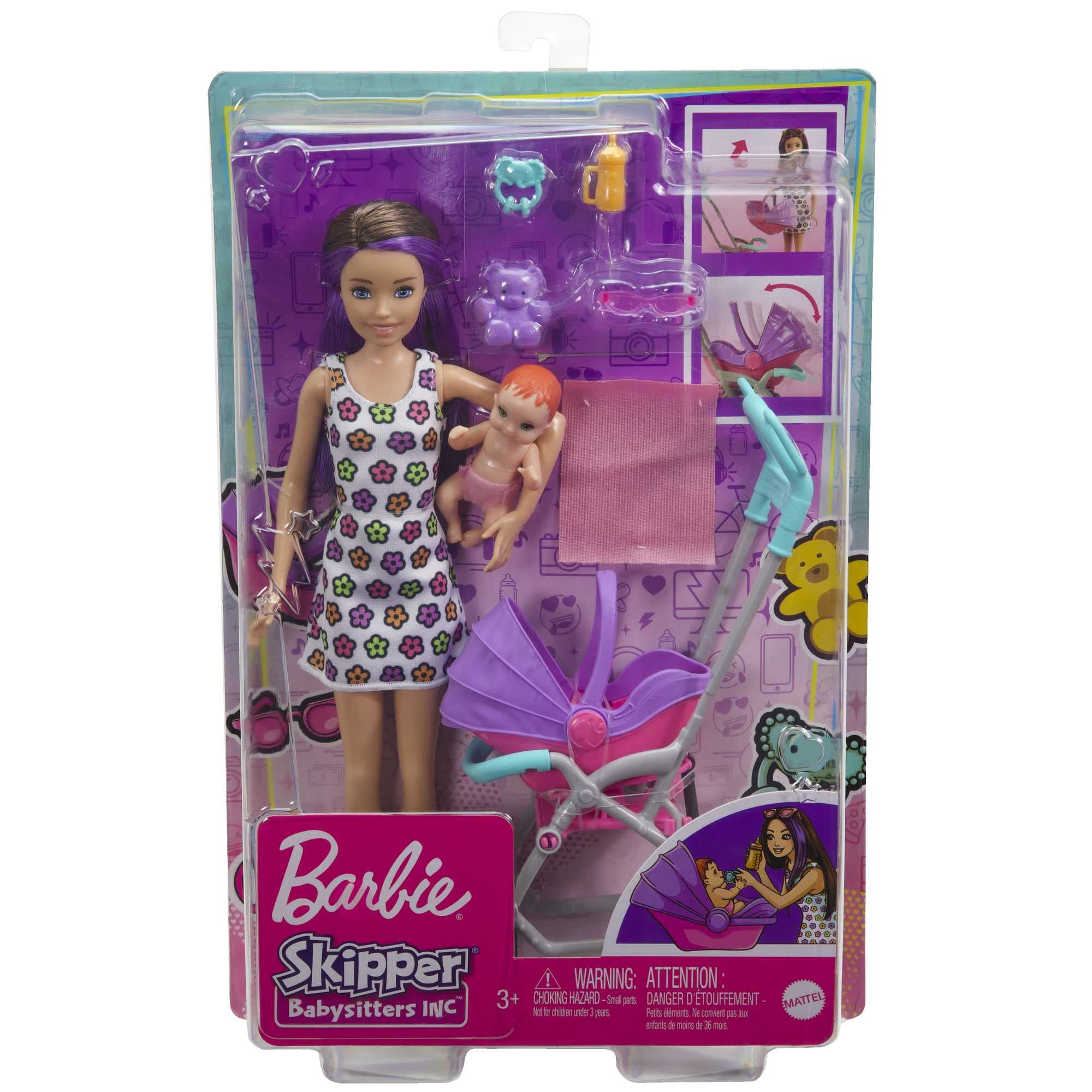 Barbie Skipper Babysitters Inc. Playset with Skipper Doll, Stroller, Baby Doll & 5 Accessories | Ages 3+ 6
