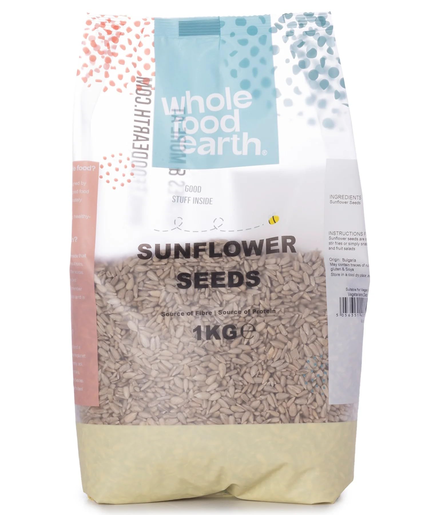 Wholefood Earth Organic Sunflower Seeds - 1kg Raw Kernels | Protein & Fibre Source 1