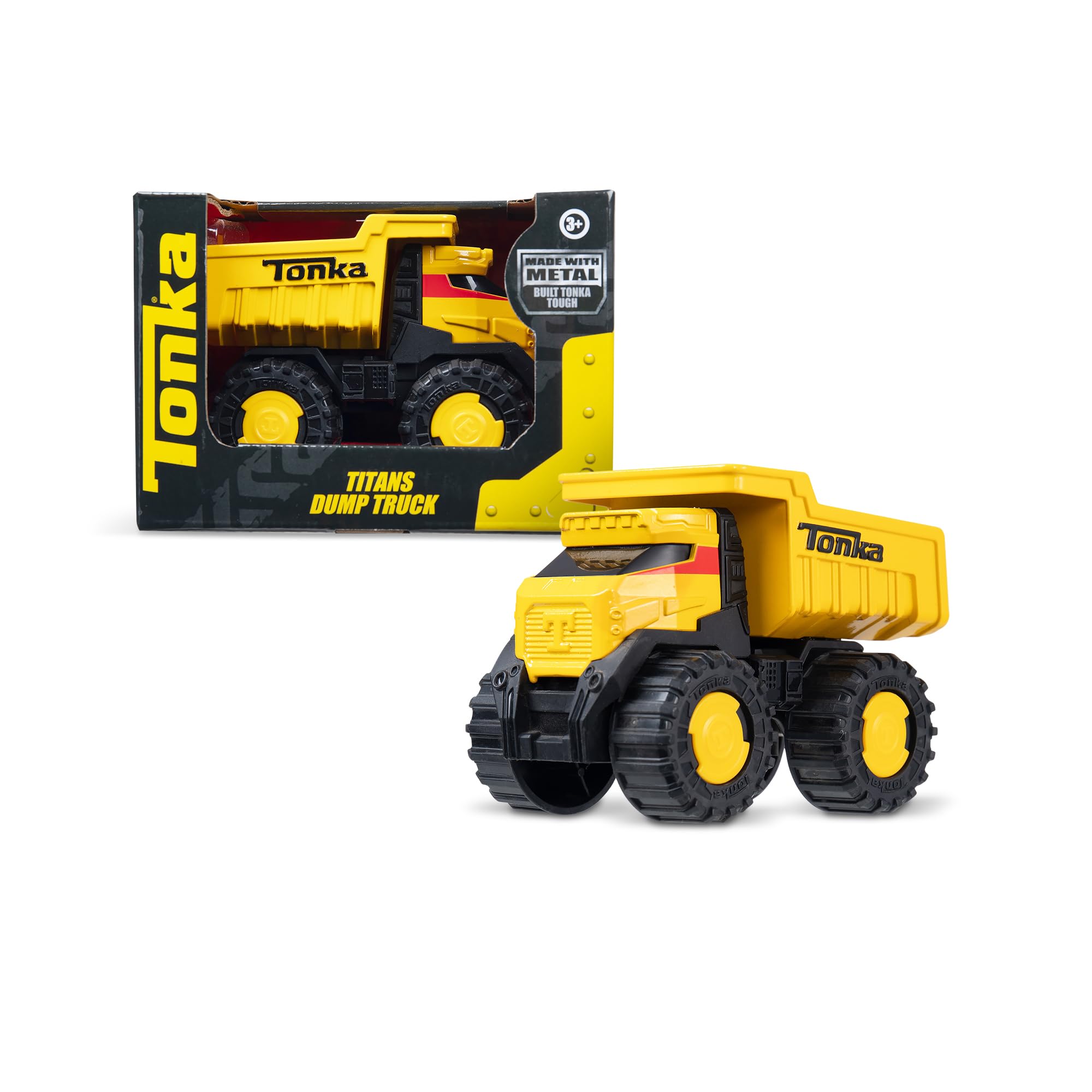 Basic Fun Tonka Steel Classics Titans Dump Truck - Stamped Steel Construction | Yellow | Large