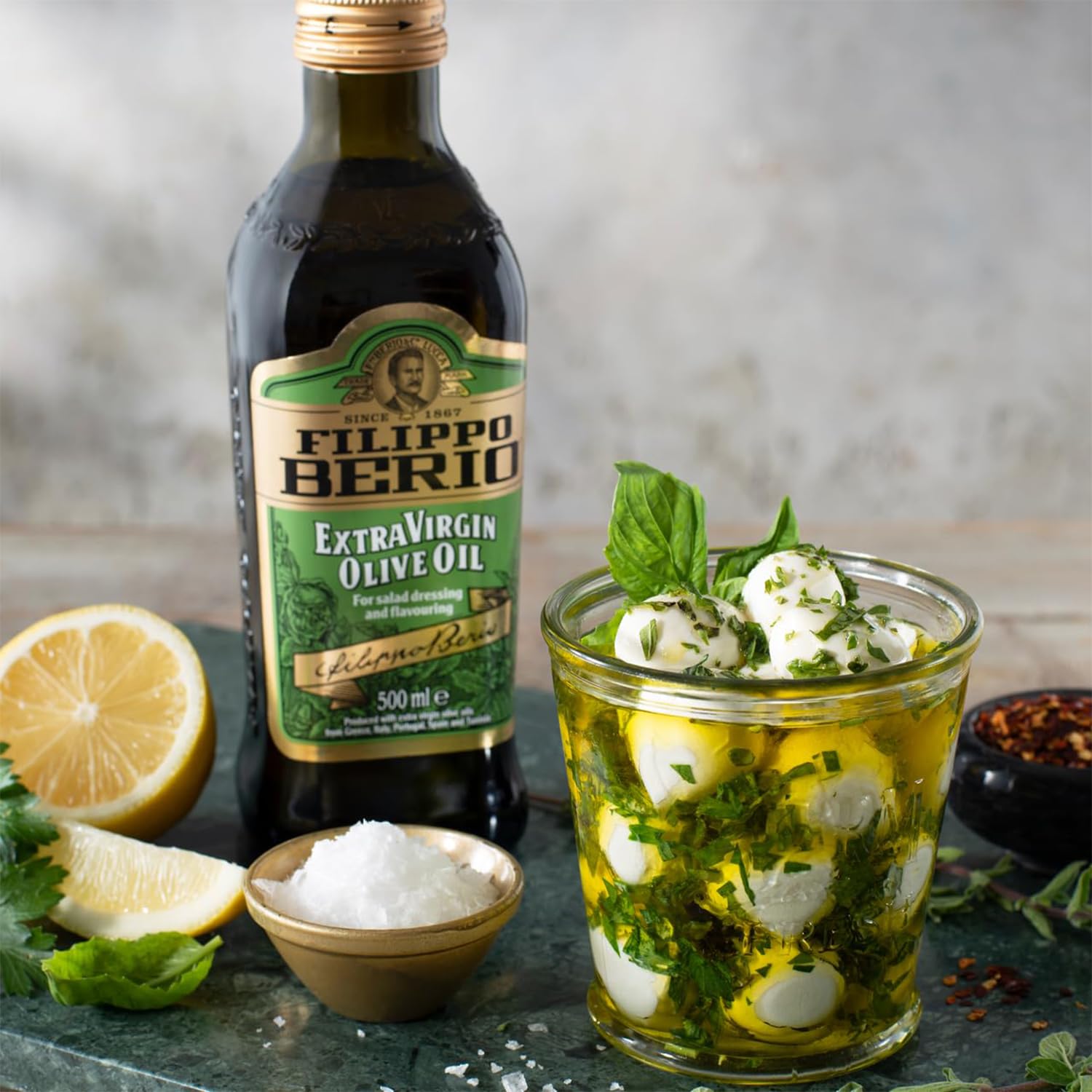 Filippo Berio Extra Virgin Olive Oil - Rich Fruity Flavour | 750ml Glass Bottle