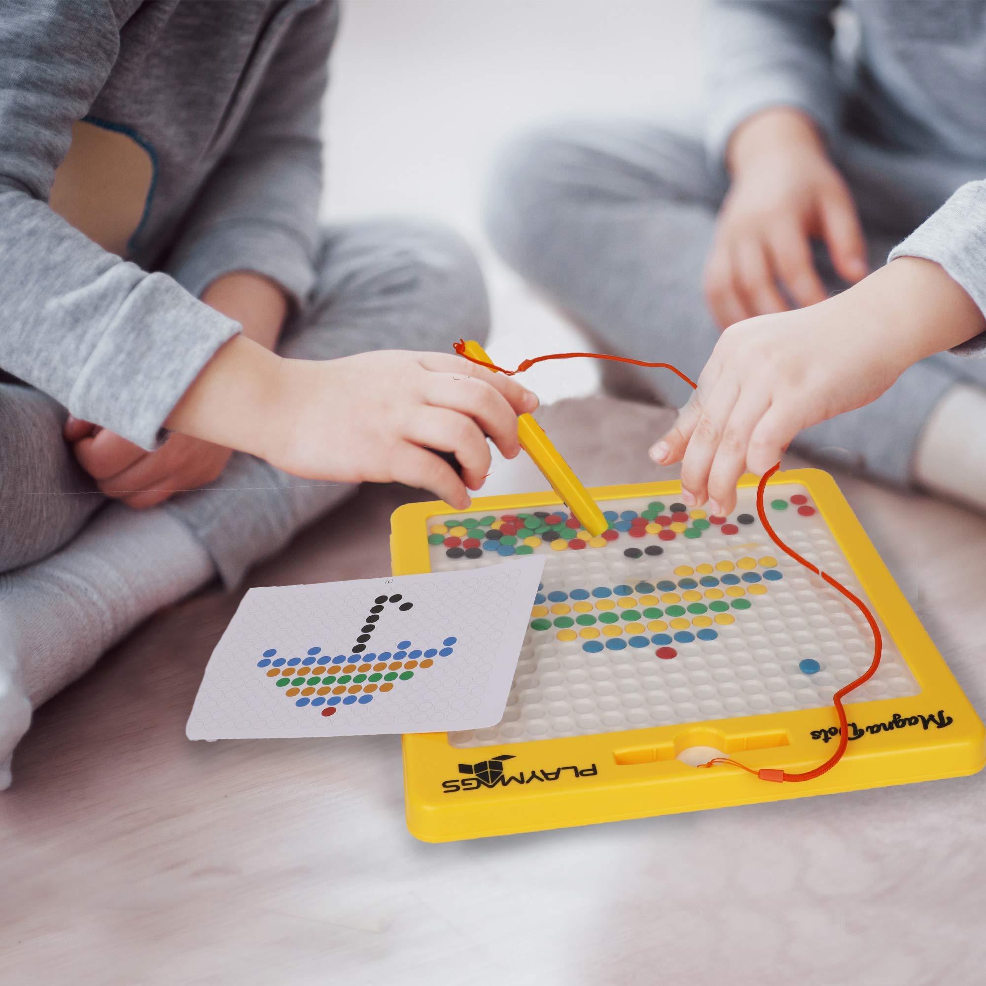 Playmags Magna Dots - 12.5" Magnetic Drawing Board for Kids - Reusable Doodle Toy 14