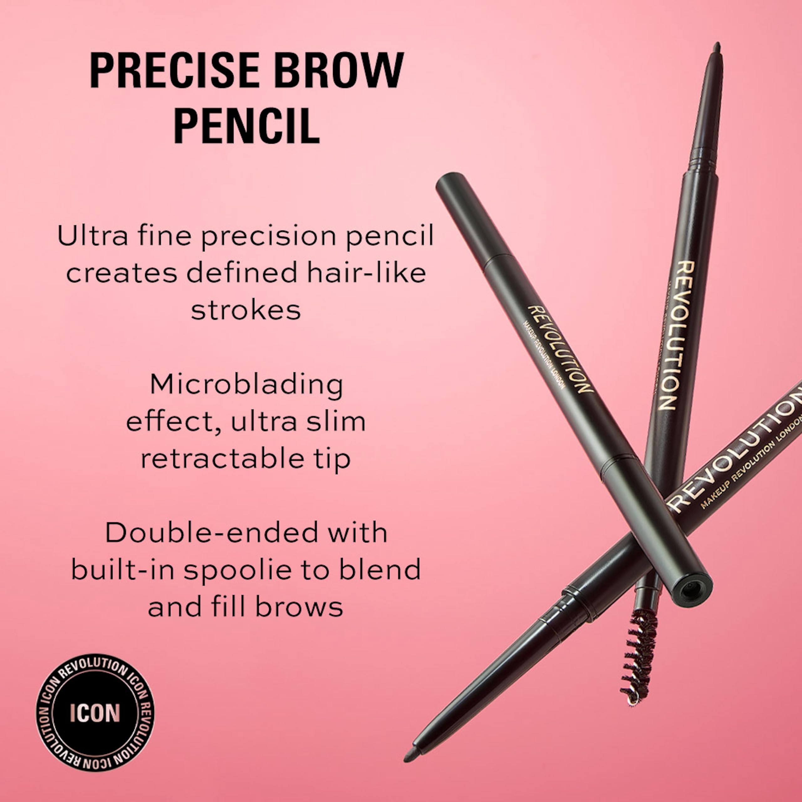 Revolution Beauty London - Precise Brow Pencil Double-Ended with Spoolie (10g) 5