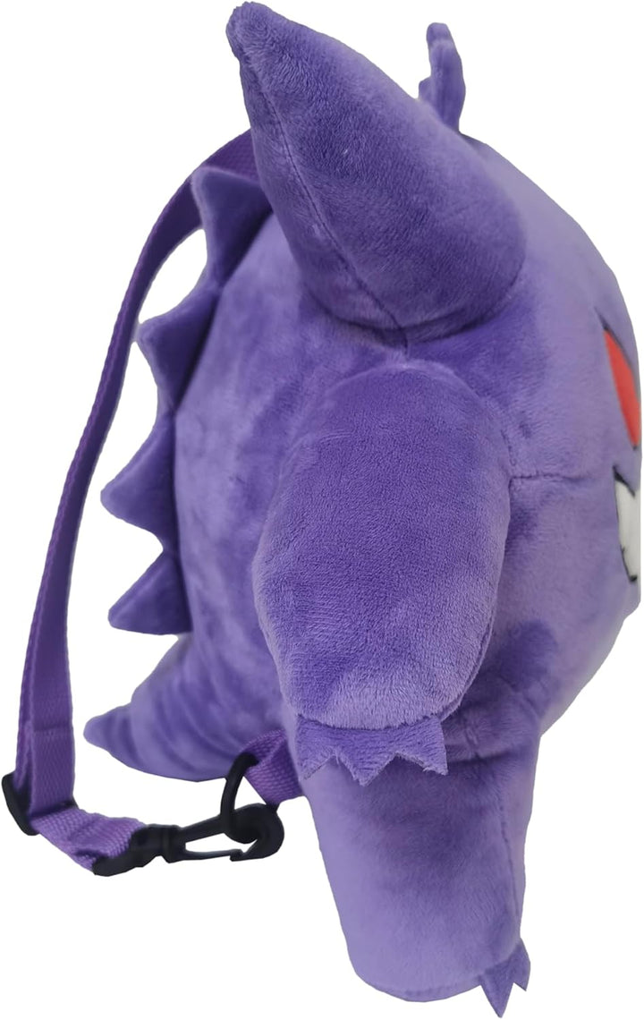 CyP Brands Pokémon Gengar Plush Design Adjustable Backpack for Kids (Unisex)