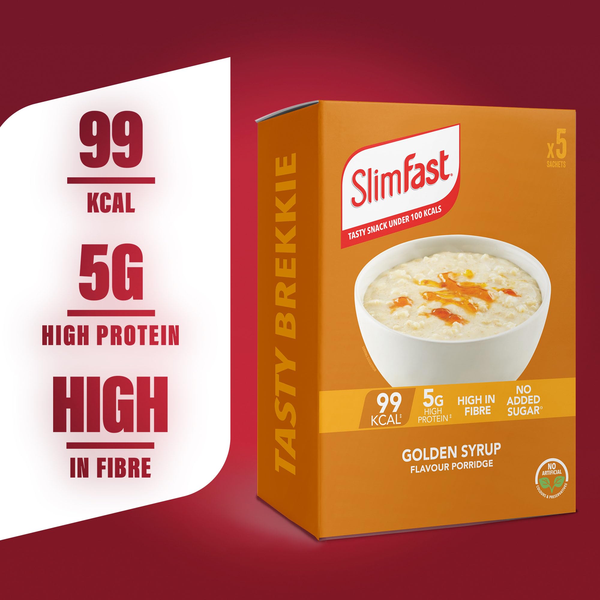 SlimFast Golden Syrup Flavour Porridge, No Added Sugar, High in Protein, 29g 5