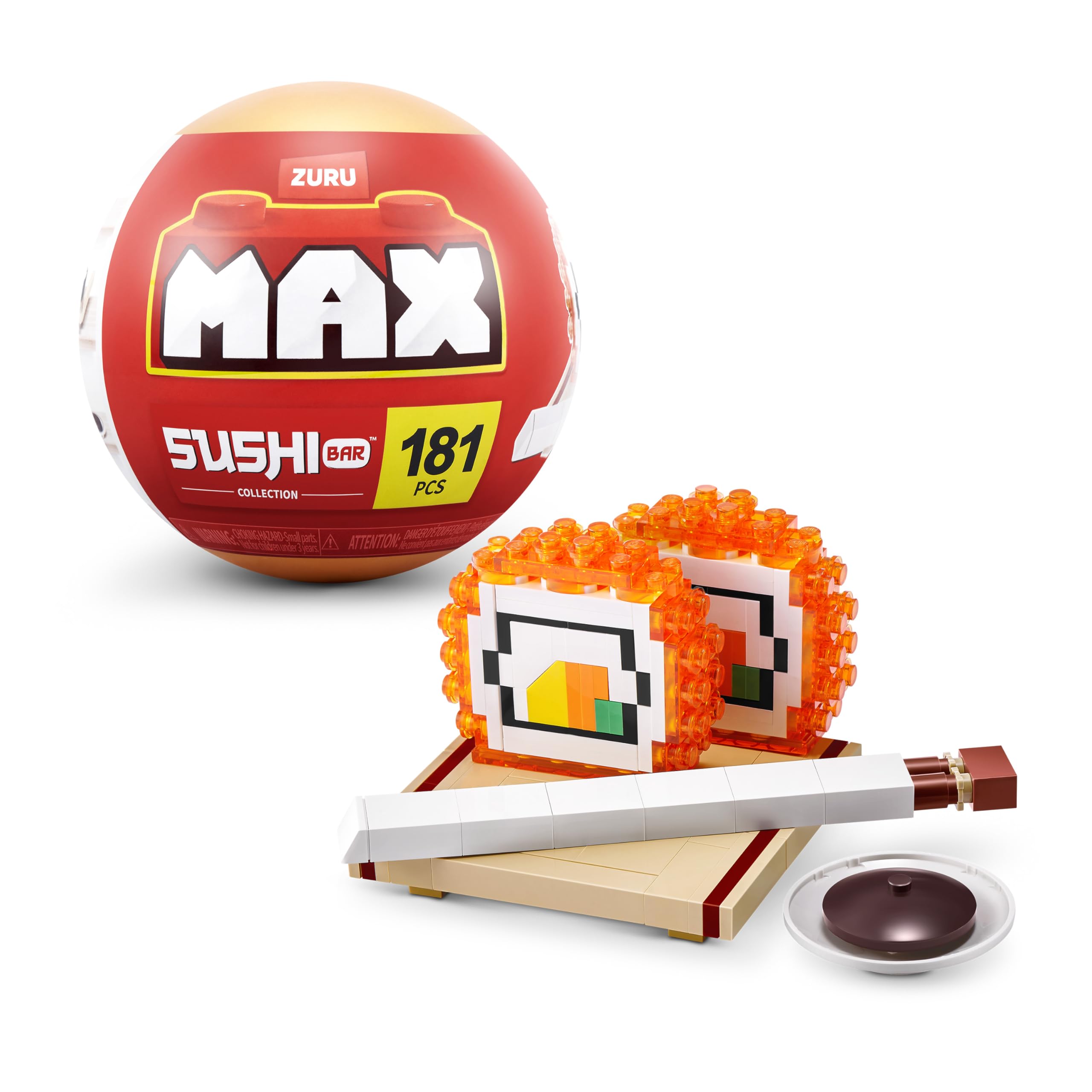 Max Build More Premium Sushi Bar Collection - California Roll Building Set | 181 Pieces | Ages 8+