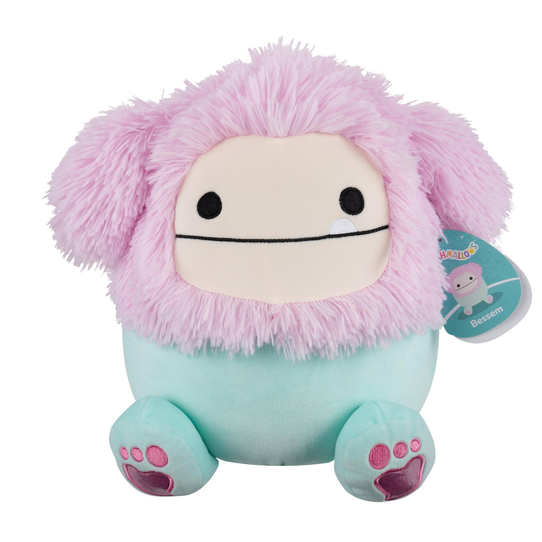 Squishmallows 12-Inch Bessem the Mint and Pink Bigfoot with Sparkly Feet - Plush Toy
