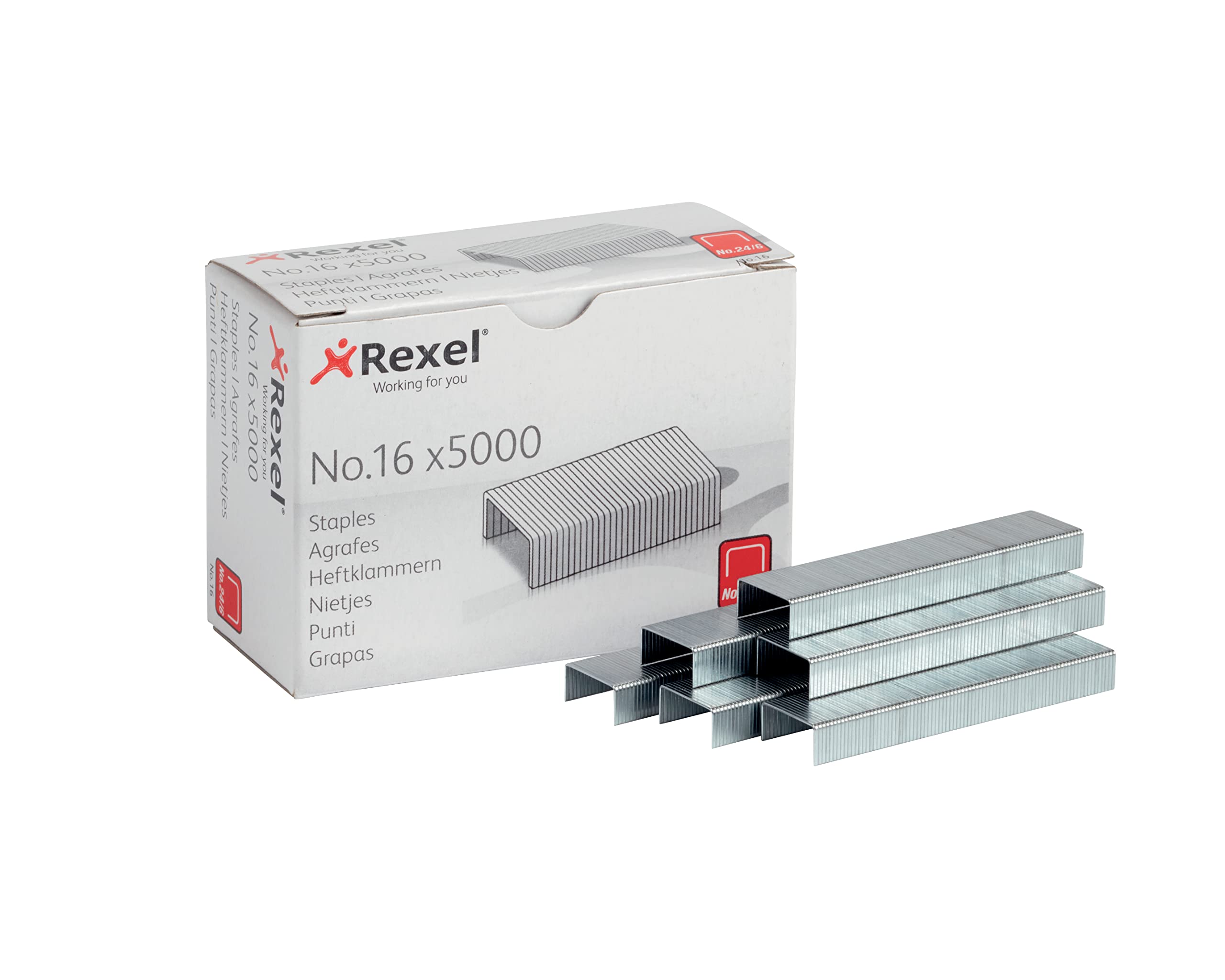 Rexel No. 16 (24/6) Standard Staples - 5000 Pack | 6mm Leg Length | Up to 20 Sheets 1