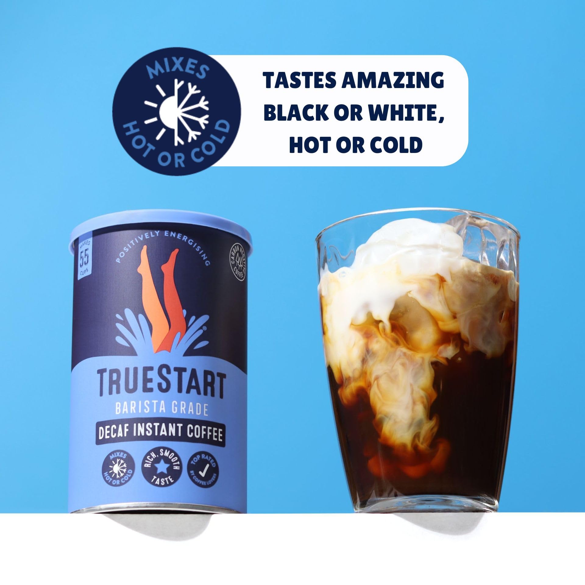 TRUESTART Barista Grade Decaf Instant Coffee - Smooth Medium Roast | 100% Brazilian Arabica | 100g Tin (Pack of 6) 3