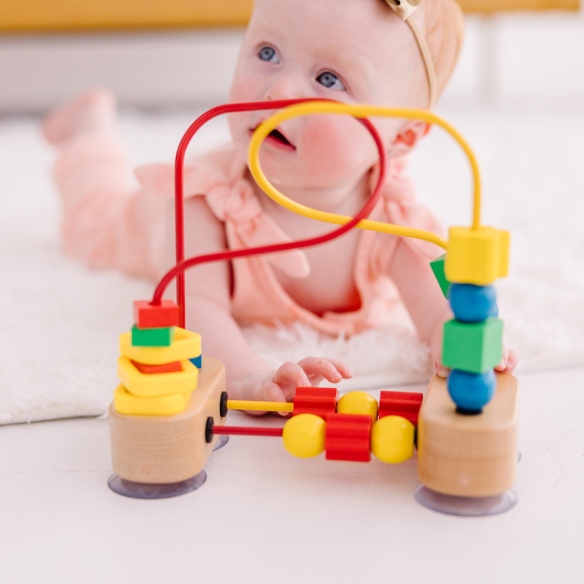 Melissa & Doug First Bead Maze Wooden Toddler Activity Toy | 18 Beads, 3 Rings | Ages 12+ Months 2