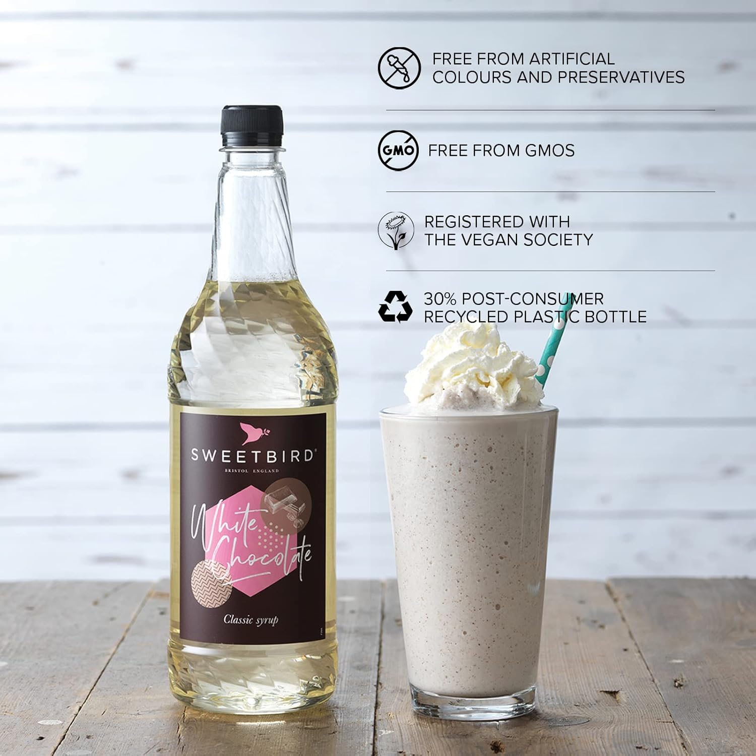 Sweetbird White Chocolate Syrup (1 Litre) - Vegan Friendly Beverage Syrup 8