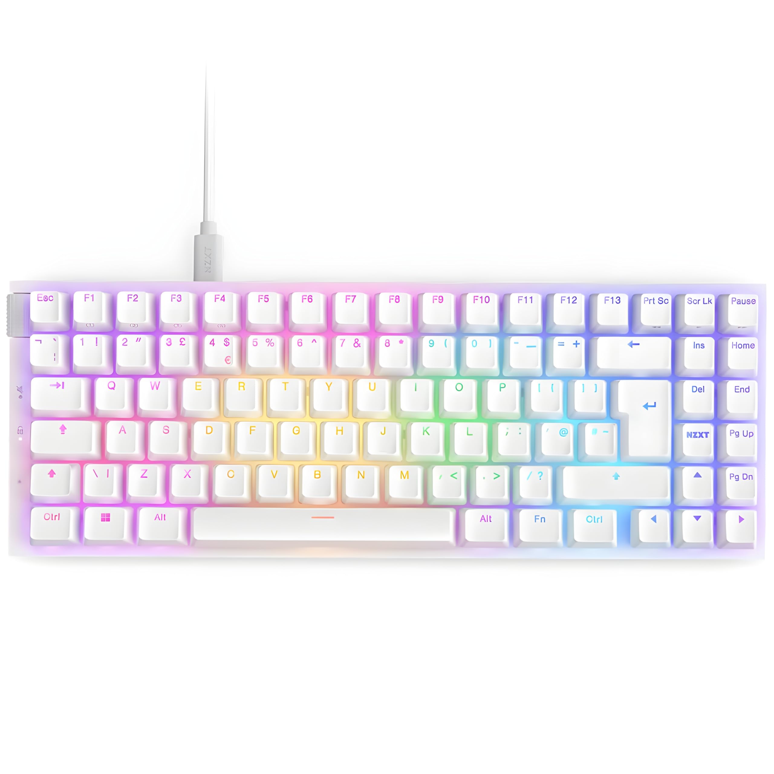 NZXT Function 2 MiniTKL Gaming Keyboard – White, Optical Switches, 8000Hz Polling, Aluminum Frame 1