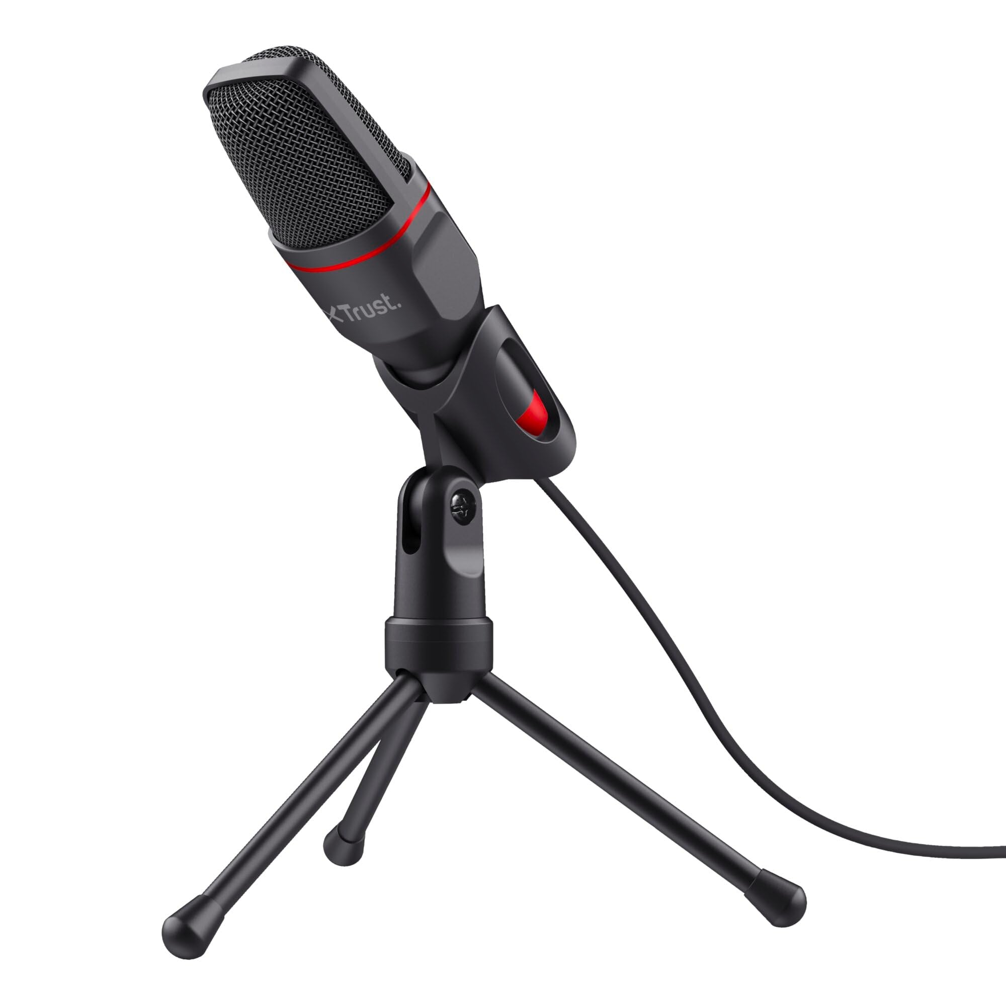Trust Gaming GXT 212 Mico USB Microphone on Tripod for PC, PS4, PS5 and Laptop, Mic with 3.5 mm and USB Connection, 1.80 m Cable, for Streaming, Twitch and Youtube - Black 1