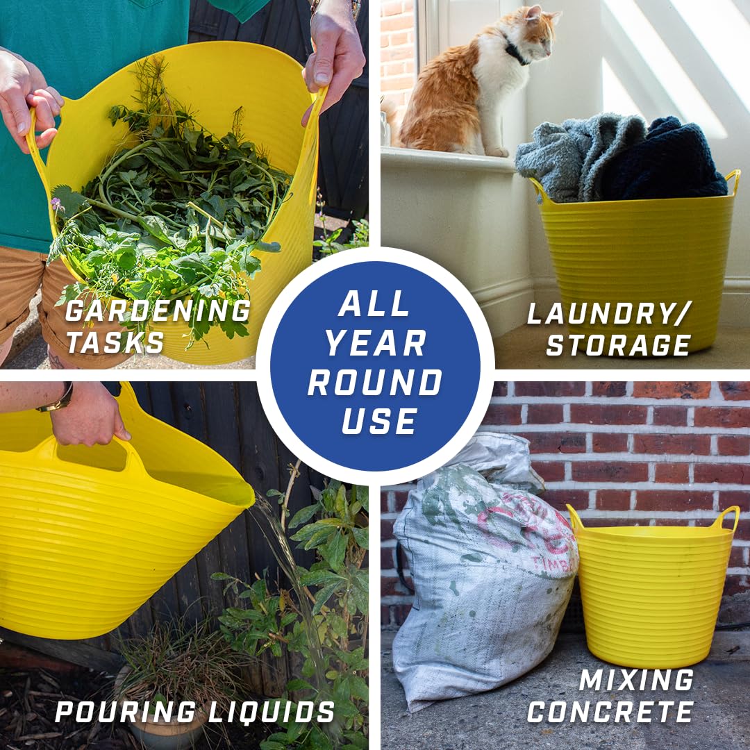 Faithfull Flex Tub - 15 Litre Multi-Purpose Flexible Bucket | Heavy-Duty Polyethylene | Yellow 3