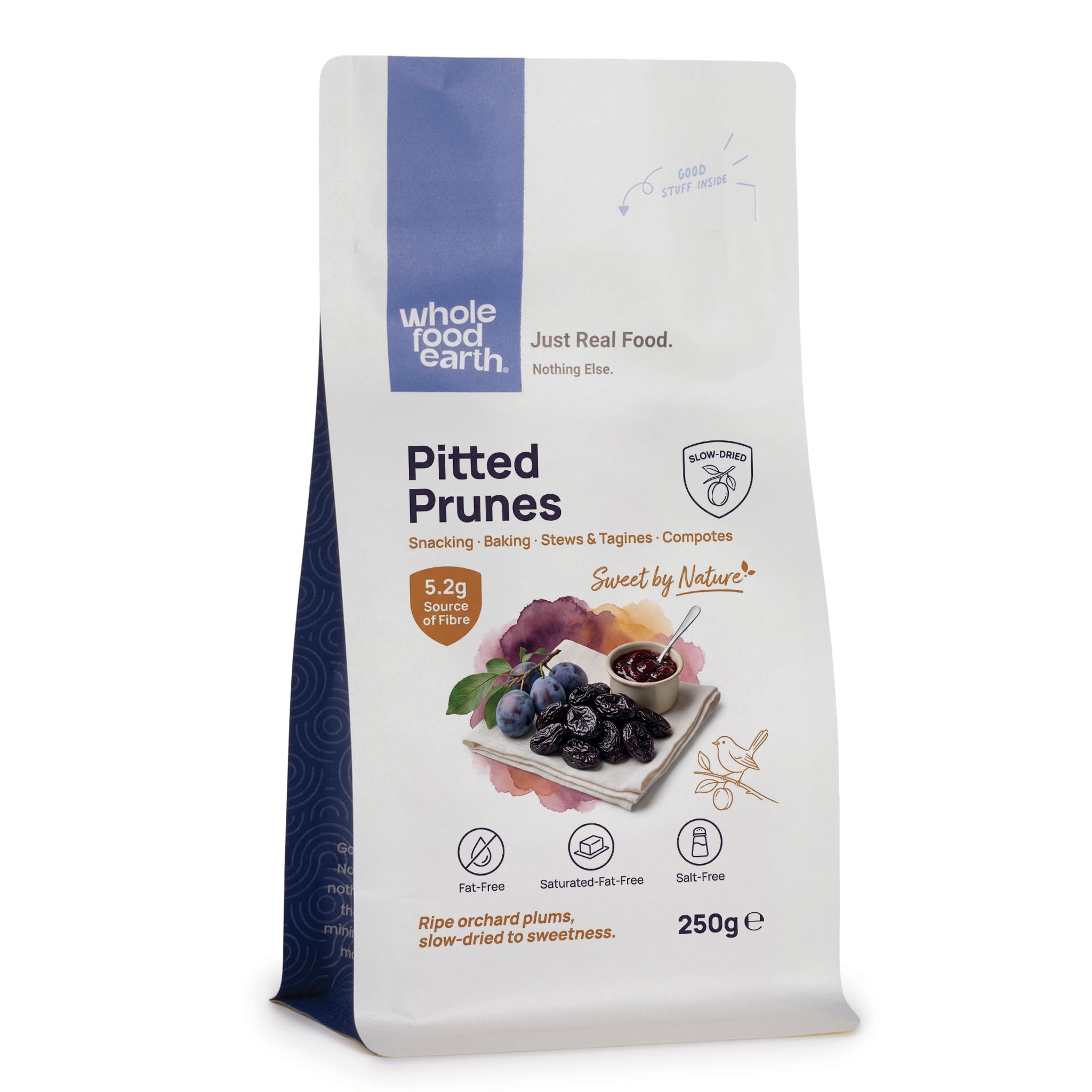 Wholefood Earth Pitted Prunes - High Fibre, Antioxidant-Rich | 250g