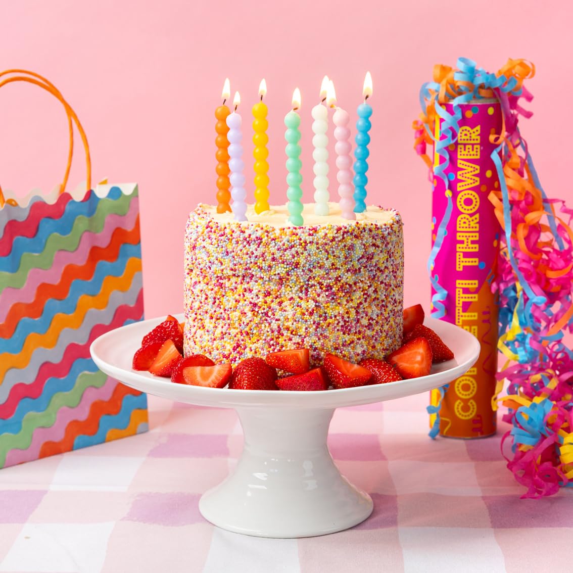 Talking Tables 8 x Bobble Birthday Candles - Colourful Pastel Cake Toppers | 8cm Tall 2