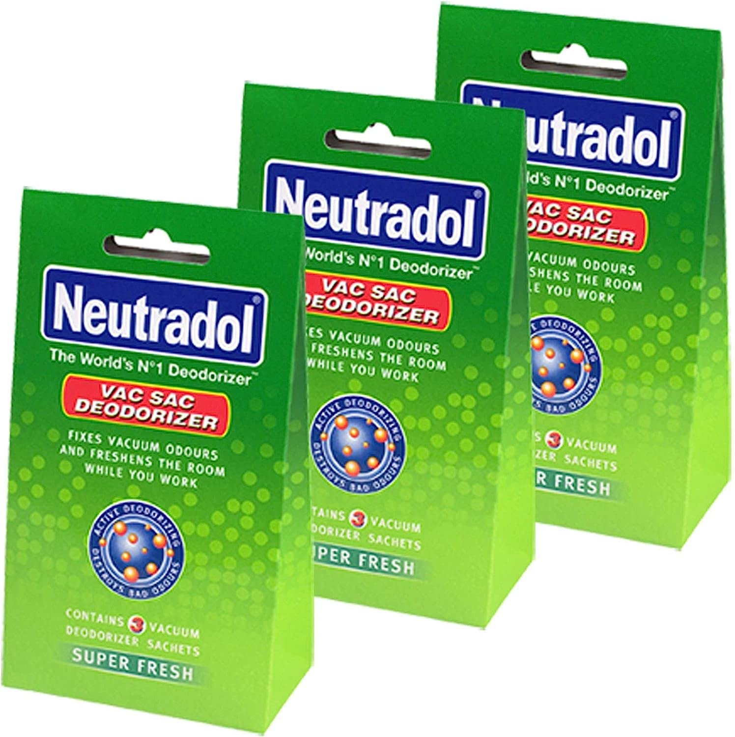 Neutradol Fresh Deodorizer Vac Sacs - Pack of 9 | Destroys Odours | Universal Fit | Lemon Scent 5