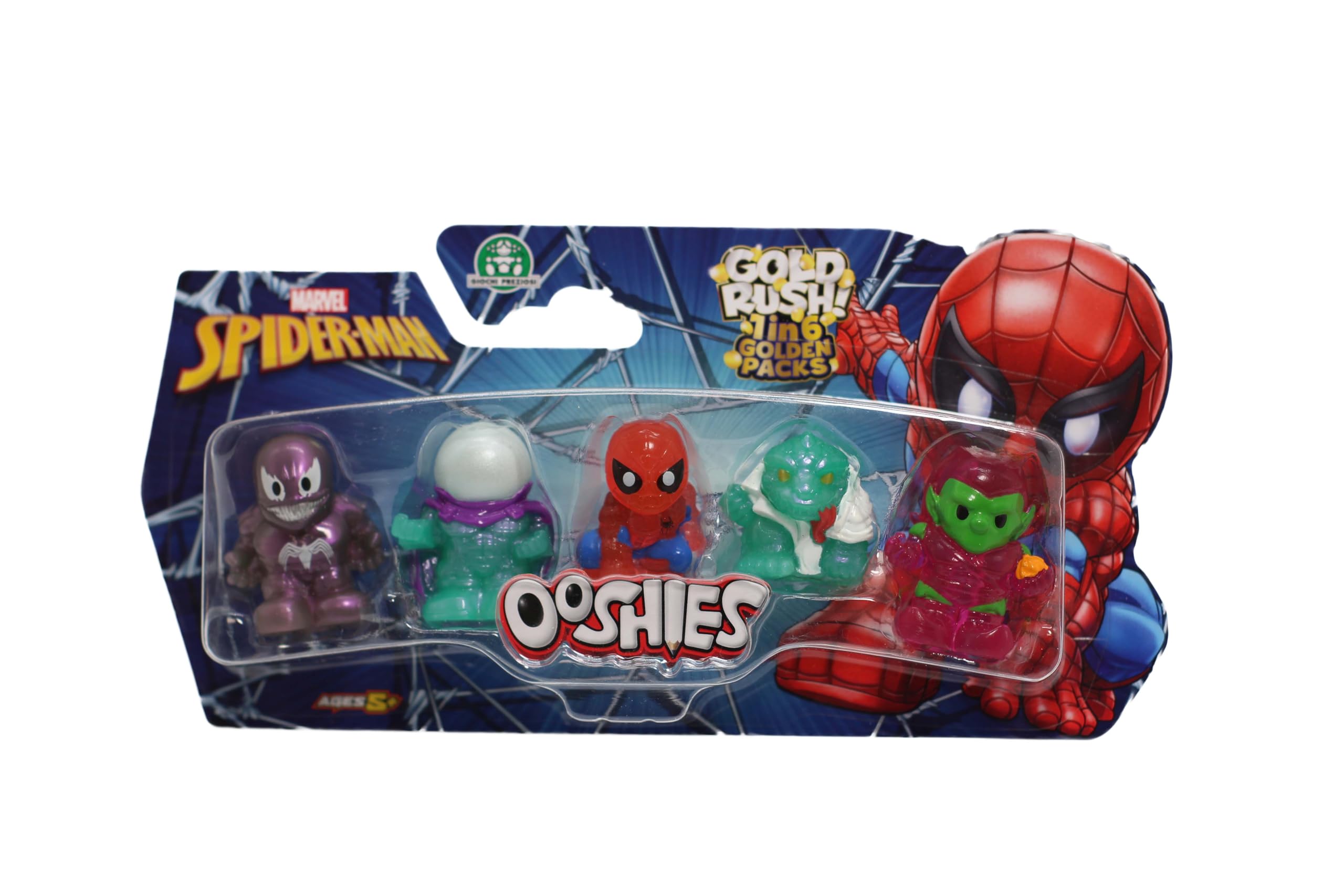 Giochi Preziosi Ooshies Spider-Man Collectibles 5 Pack Pencil Toppers - Chance of Rare Gold Pack