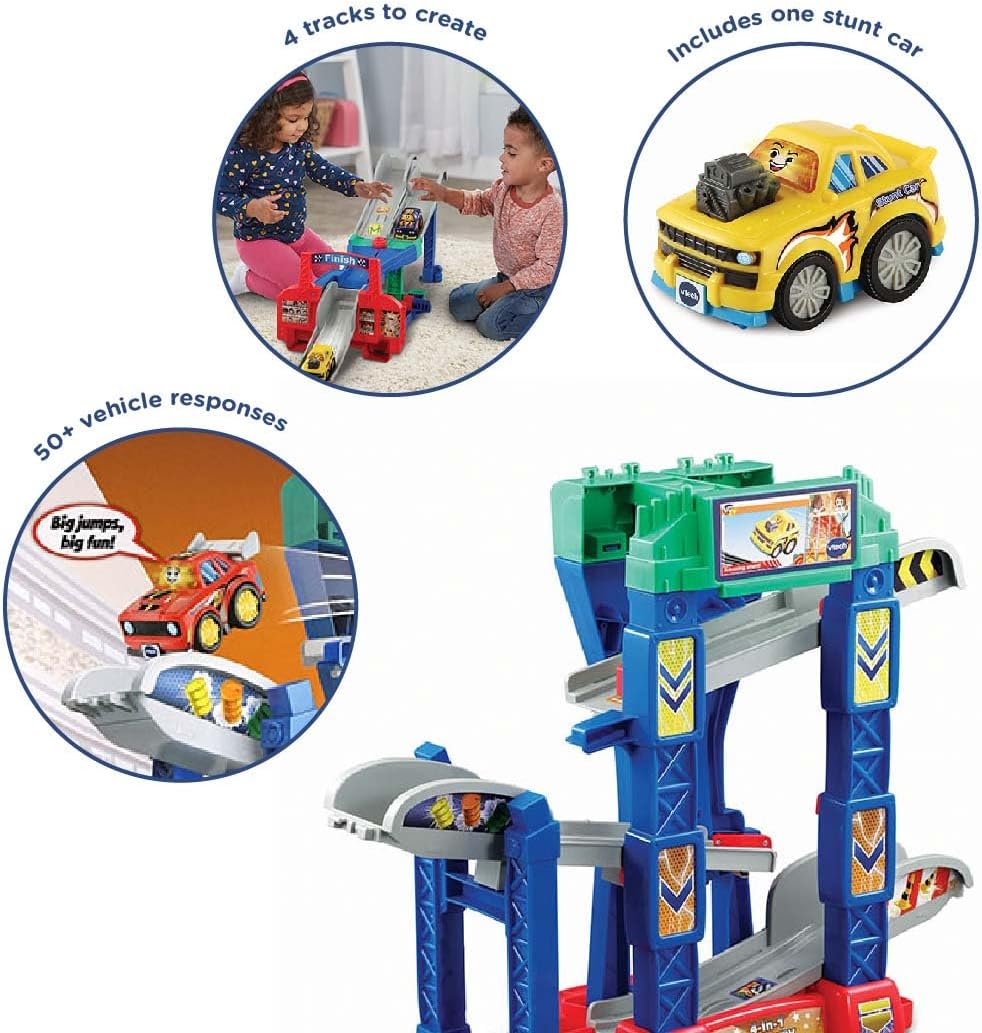 VTech Toot-Toot Drivers 3-in-1 Raceway - Interactive Stunt Track for Toddlers 12M+ 6