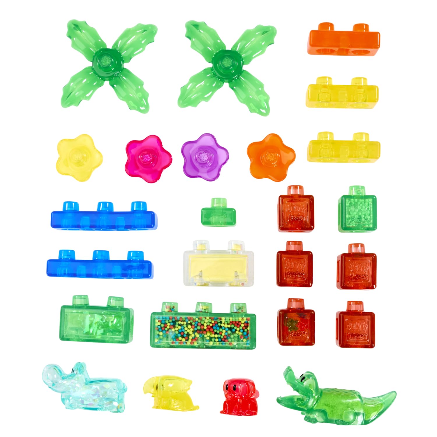 Jelly Blox Jungle Set - 25 Piece Building Set | Ages 2+ | Soft & Squishy Blocks