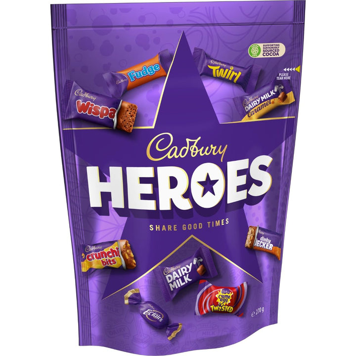 Cadbury Heroes Assorted Miniature Chocolates - 270g Sharing Pouch
