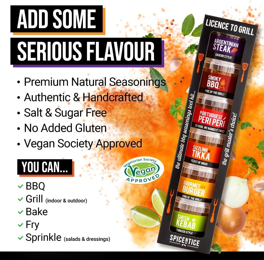 SPICE "N" TICE - The Ultimate Spice, Seasoning & Marinade BBQ Rub Grill Gift Set