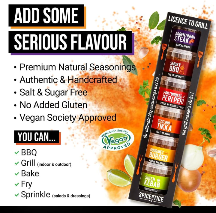 SPICE "N" TICE - The Ultimate Spice, Seasoning & Marinade BBQ Rub Grill Gift Set