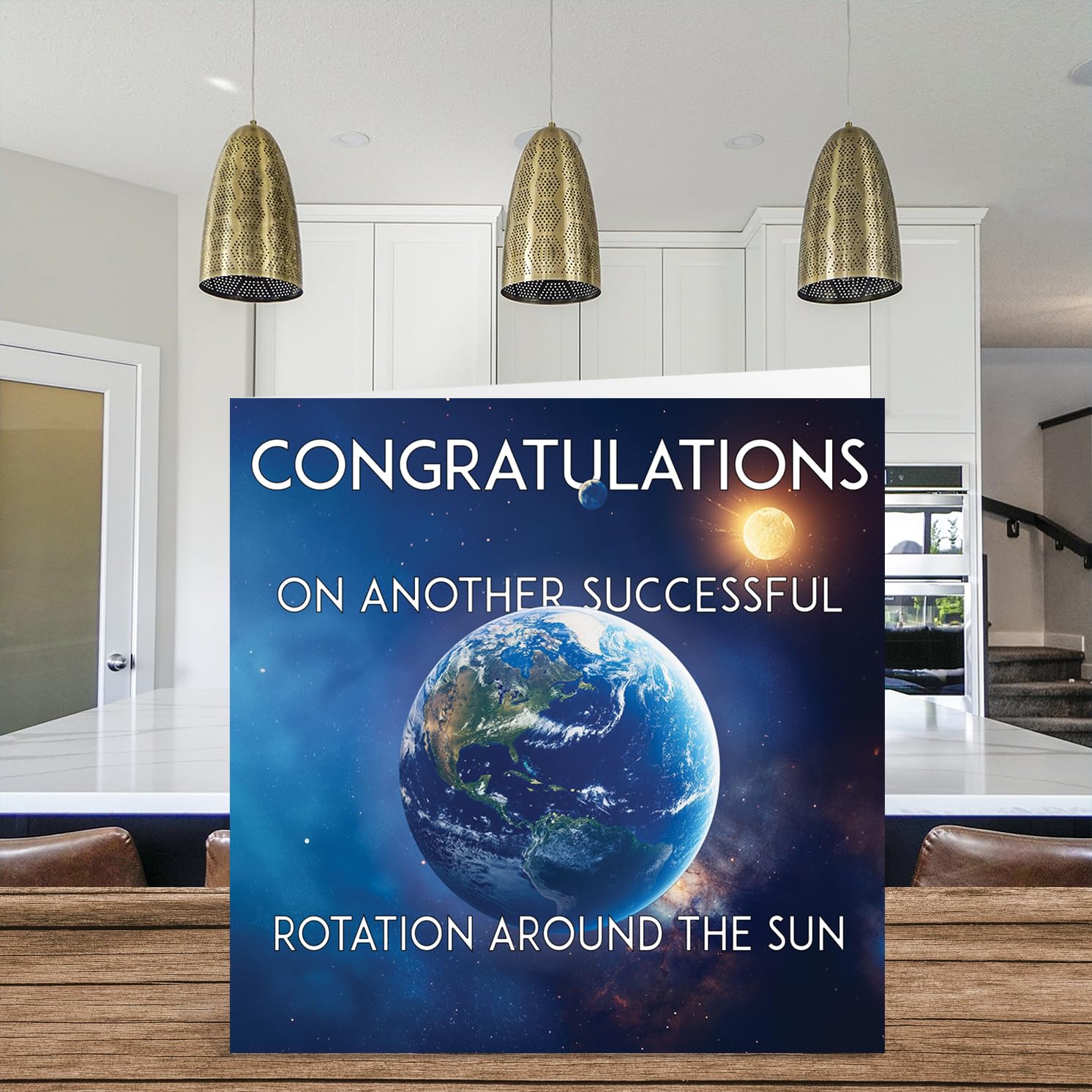 Stuff4 Funny Birthday Card for Men & Women - Successful Rotation Around The Sun | Square 145mm x 145mm 3
