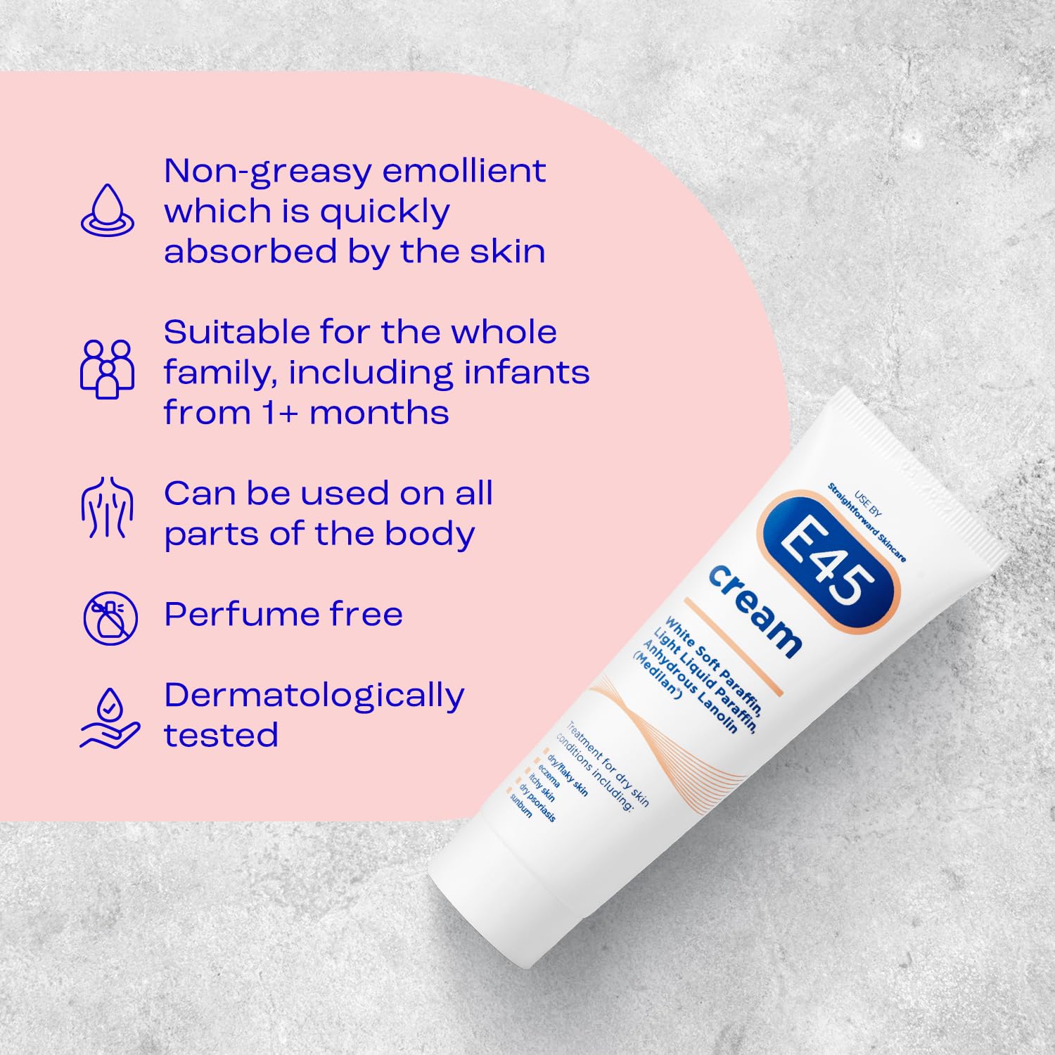 E45 - Moisturiser for Dry and Sensitive Skin Cream (50g) 6