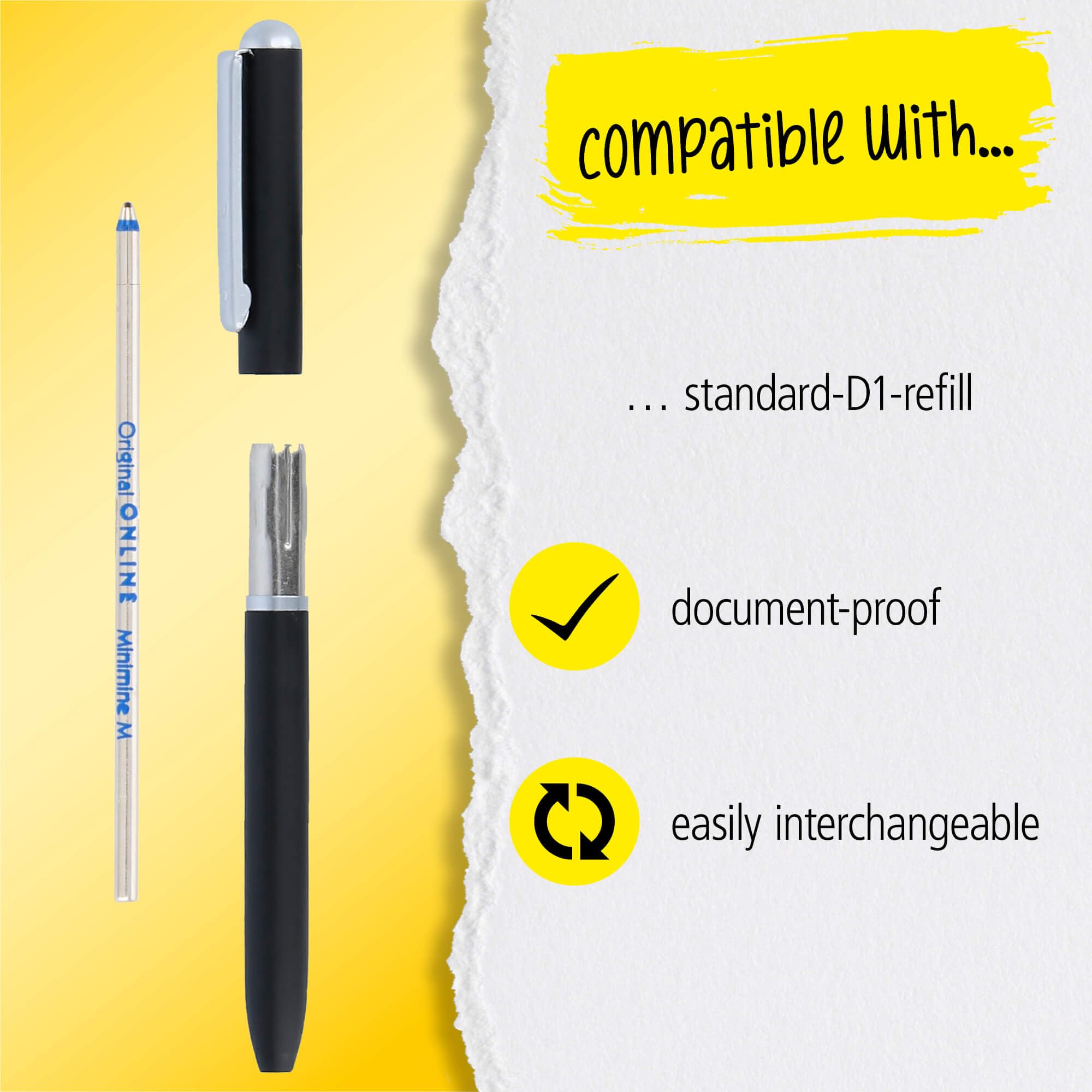 Online Mini Twist Ballpoint Pen - Turquoise, 8cm Length, Metal Clip | D1 Refill | Black Ink 6