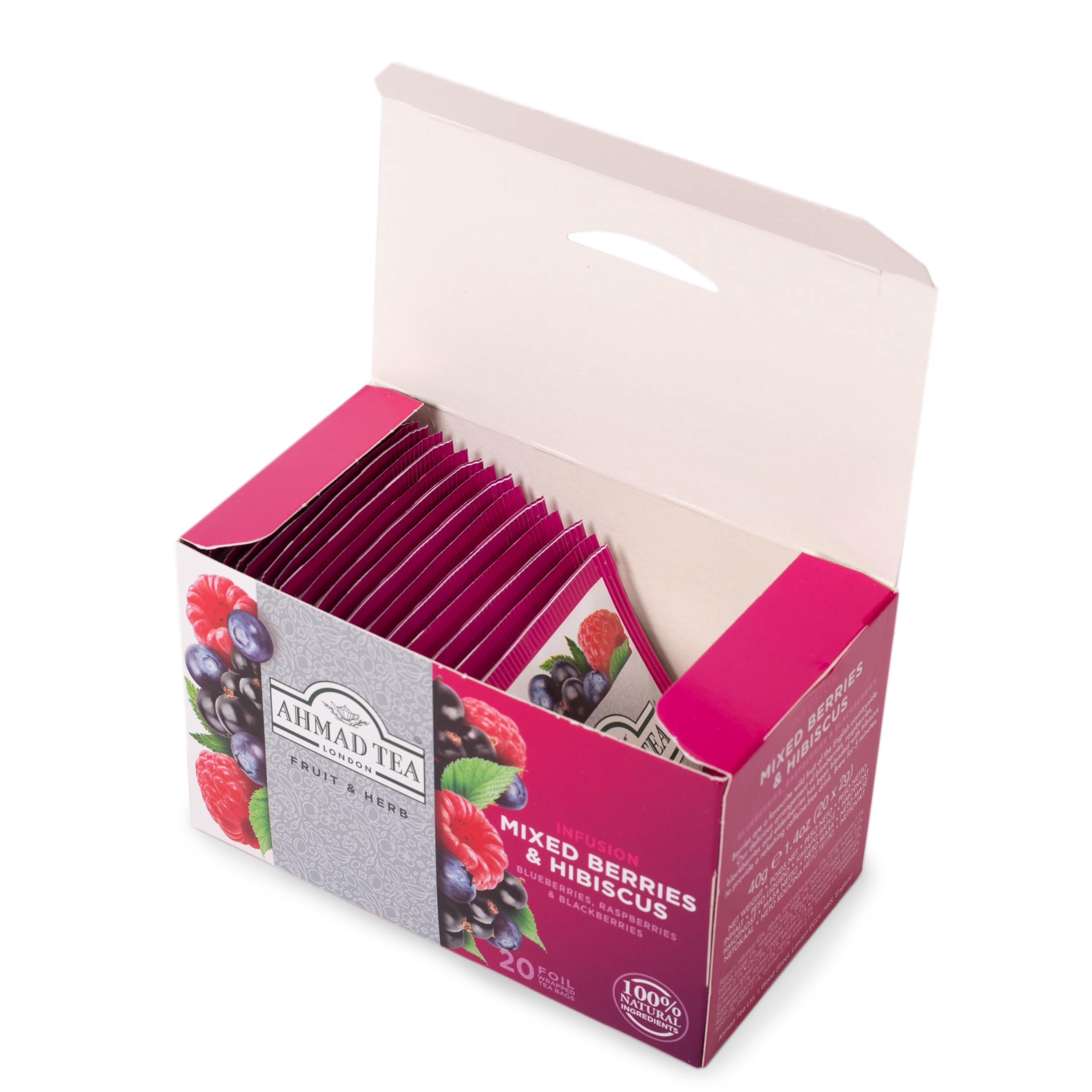 Ahmad Tea Mixed Berries & Hibiscus Fruit & Herbal Infusion - Caffeine-Free | 20 Teabags 3