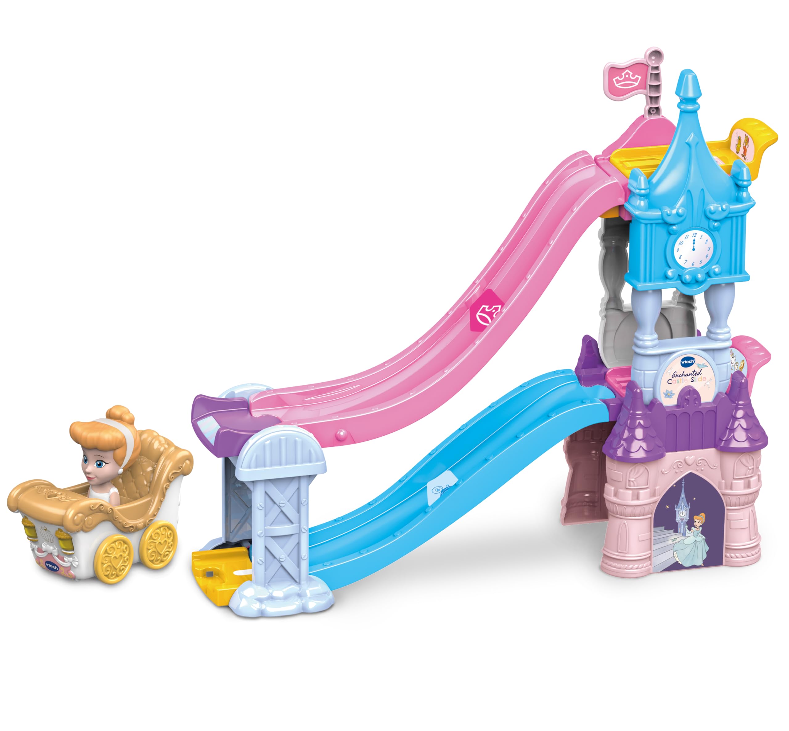VTech Toot-Toot Drivers Enchanted Castle Slide - Disney Princess Cinderella Playset for Ages 1-5 1