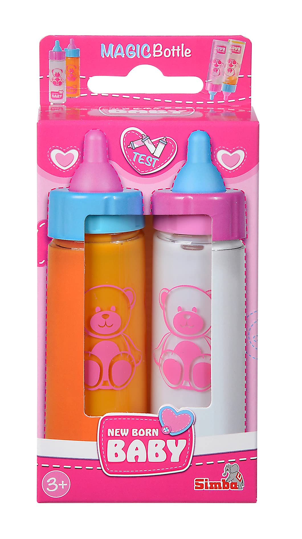 Simba NBB Magic Bottles - Pack of 2, 12cm, for Baby Dolls, Ages 3+