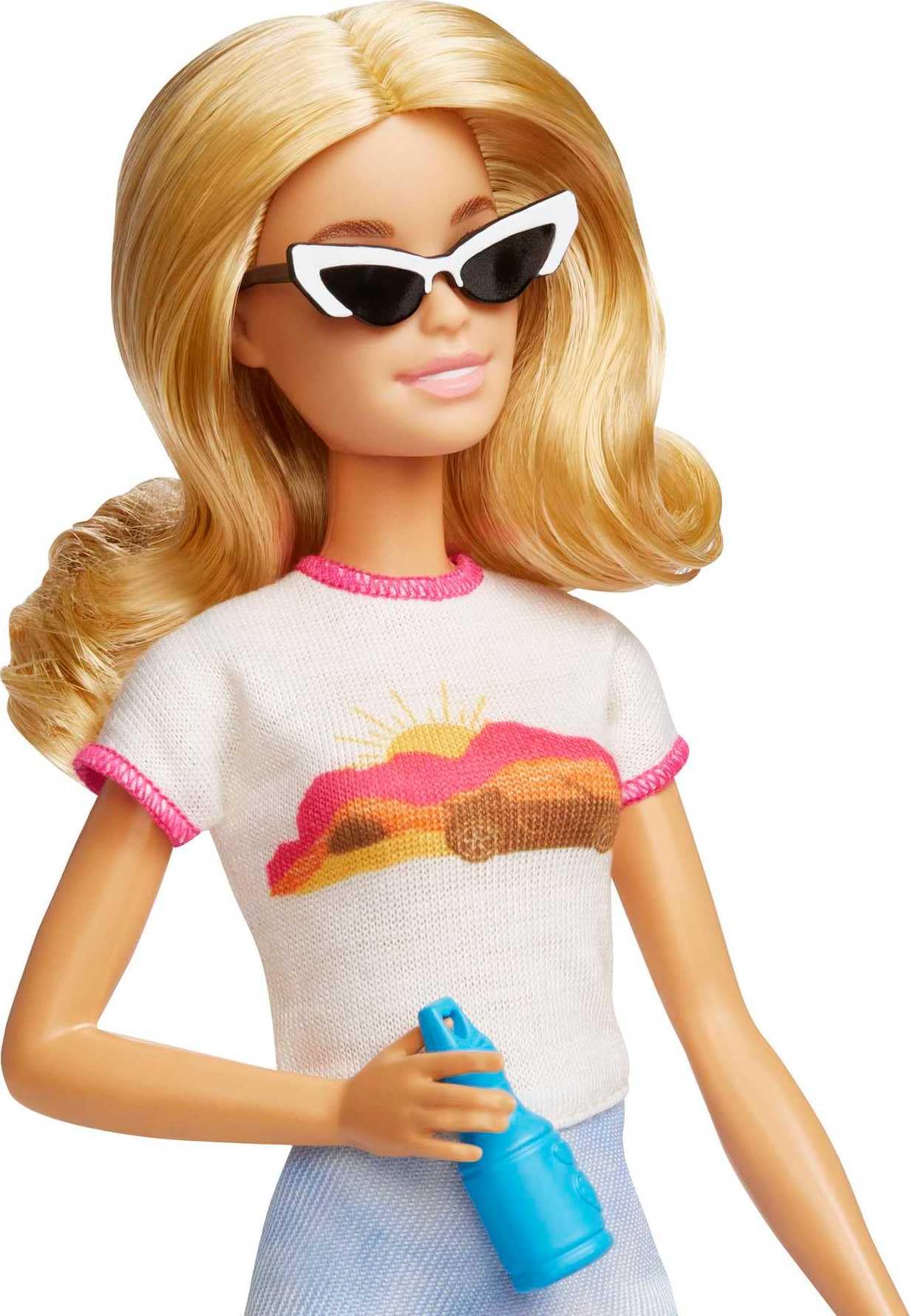Barbie Travel Doll Set with Puppy and 10+ Accessories, Blonde Hair, Model HJY18 6