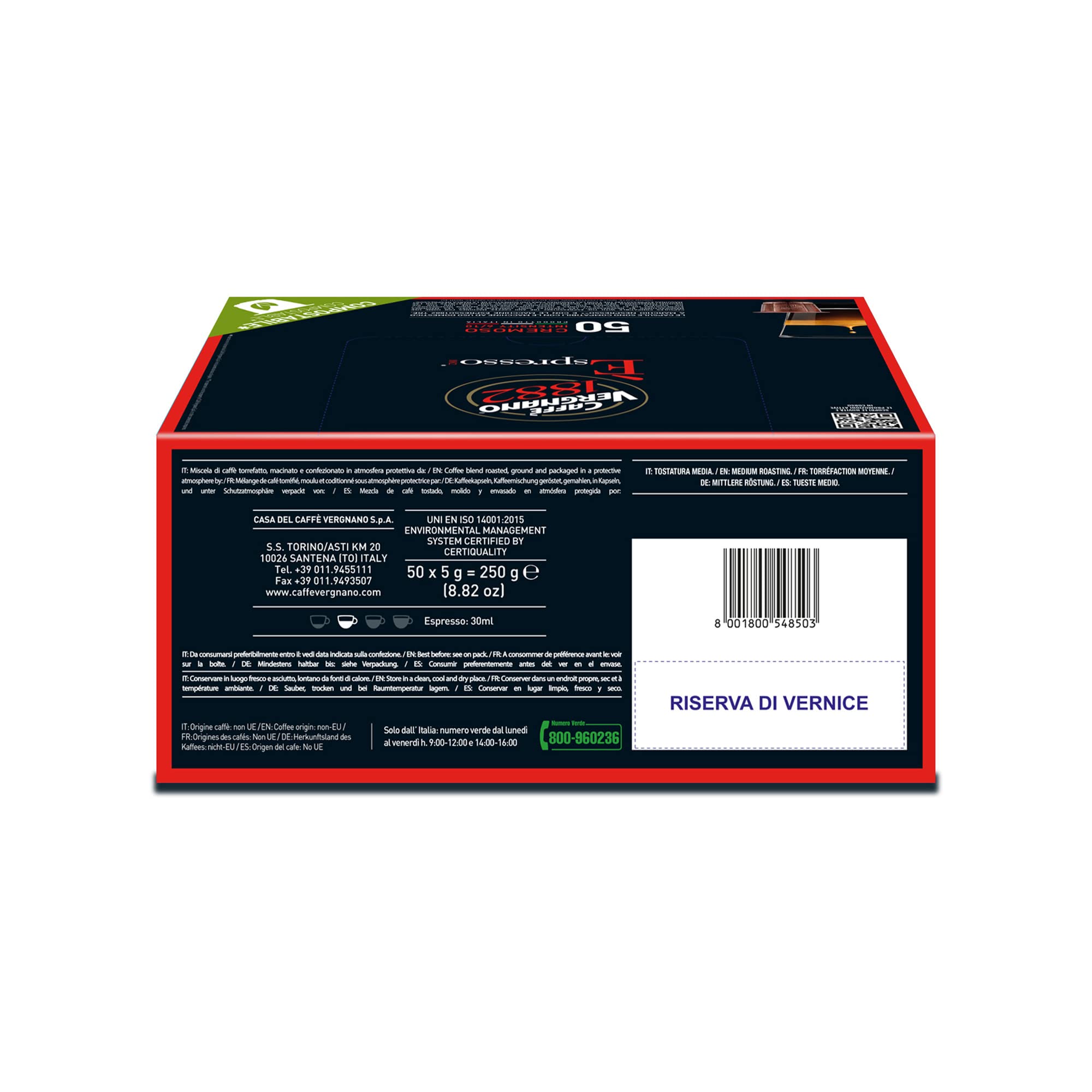 Caffè Vergnano 1882 Èspresso - Compostable Coffee Capsules for Nespresso® and Èspresso1882 TRÈ Machines (50 Capsules) 6