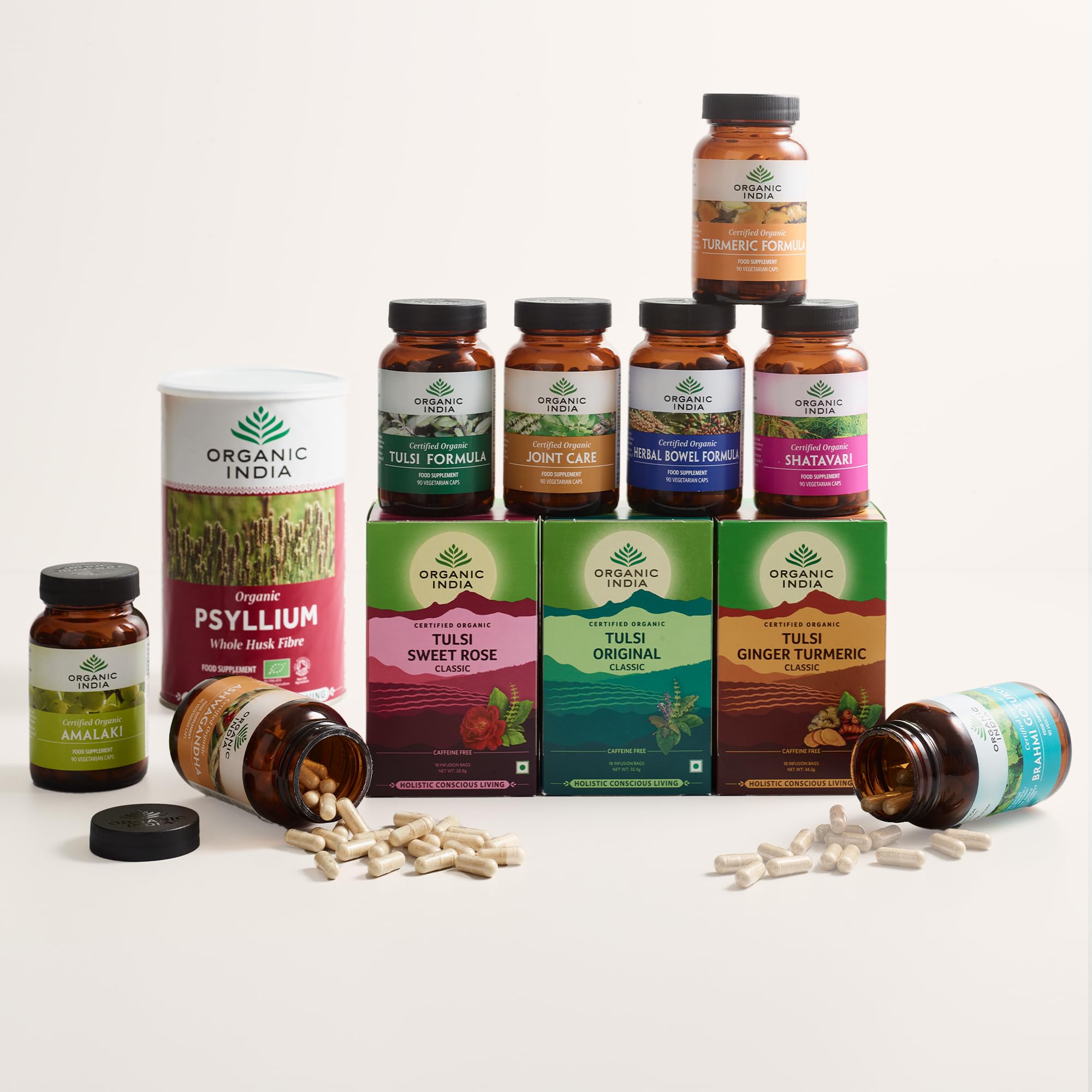 Organic India Tulsi Ginger Turmeric Tea, Caffeine-Free, Certified Organic Herbal Tea 6