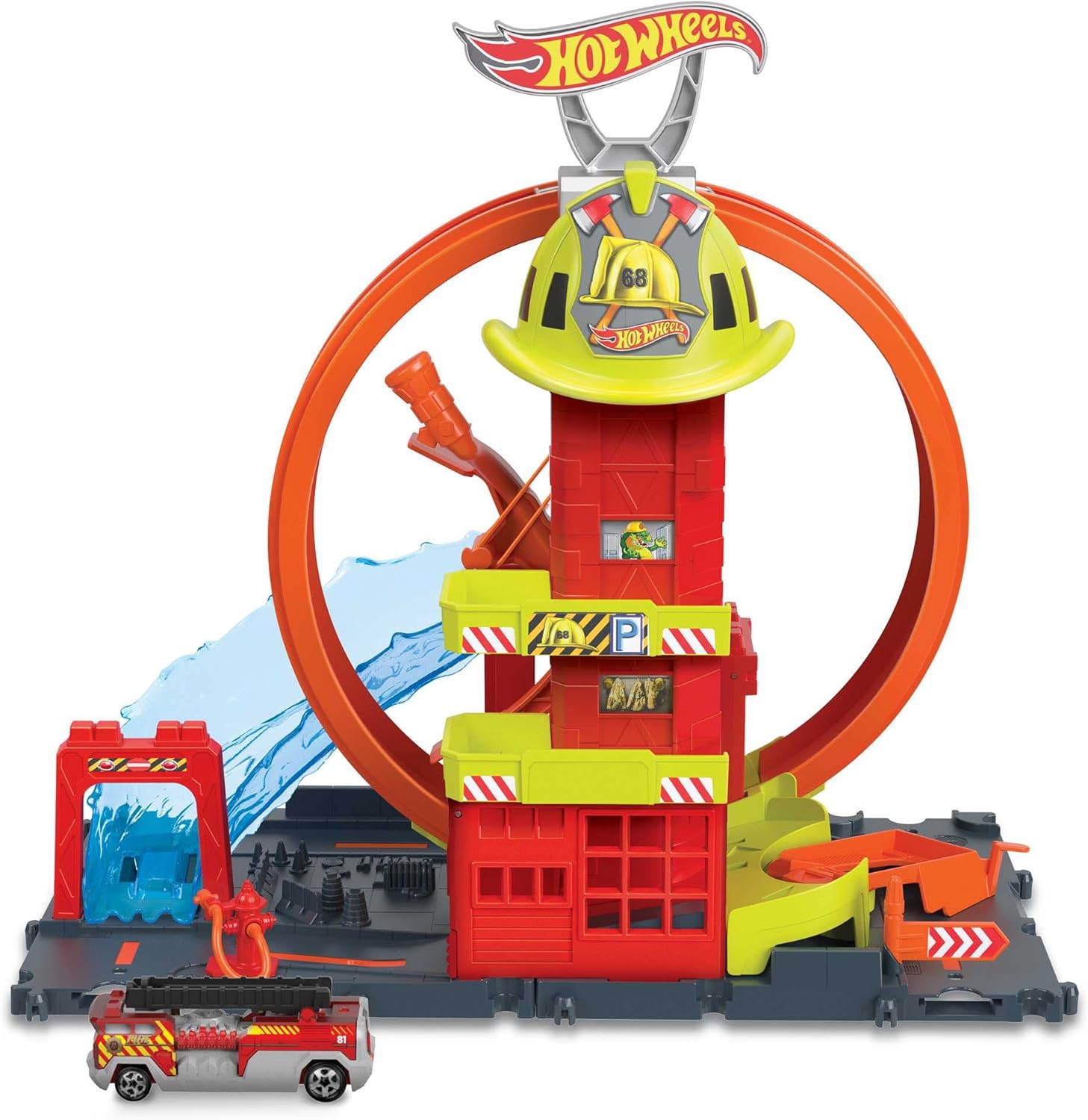 Hot Wheels City Super Loop Fire Station Playset - Stunt & Race Action for Kids 4+ 1