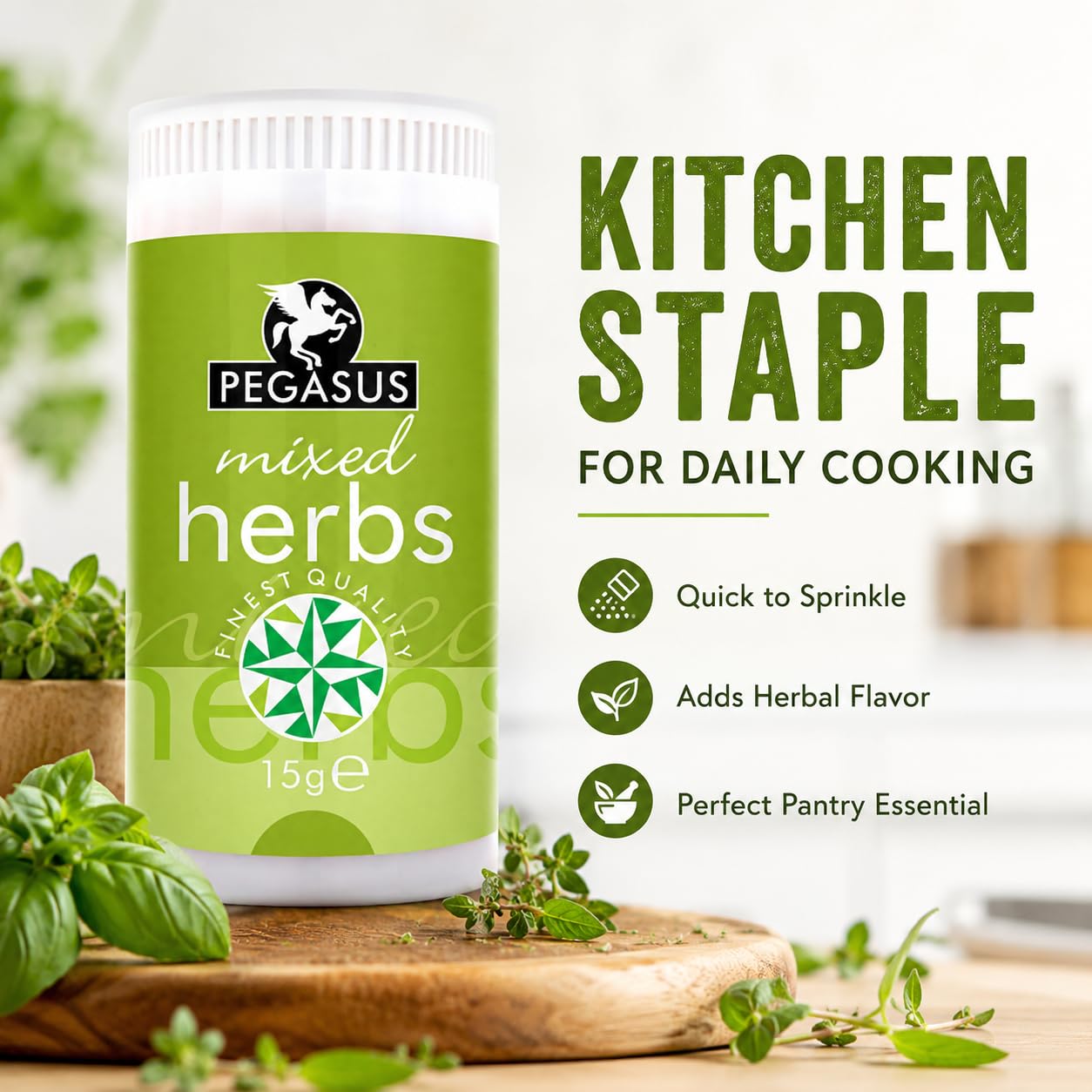 Pegasus Mixed Herbs - 15g Jar | Premium Dried Herb Blend | Easy to Use 4
